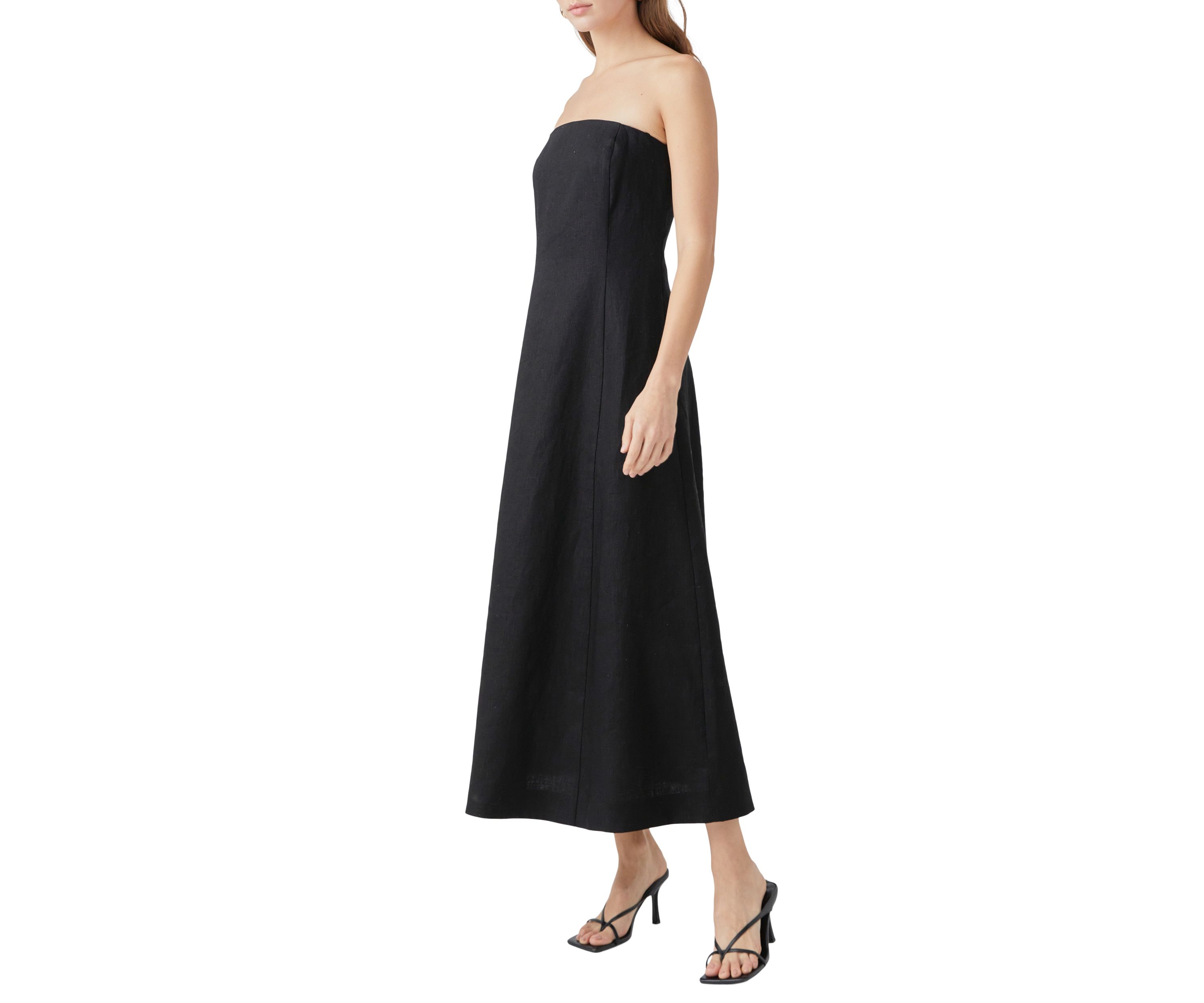Linen Strapless Dress