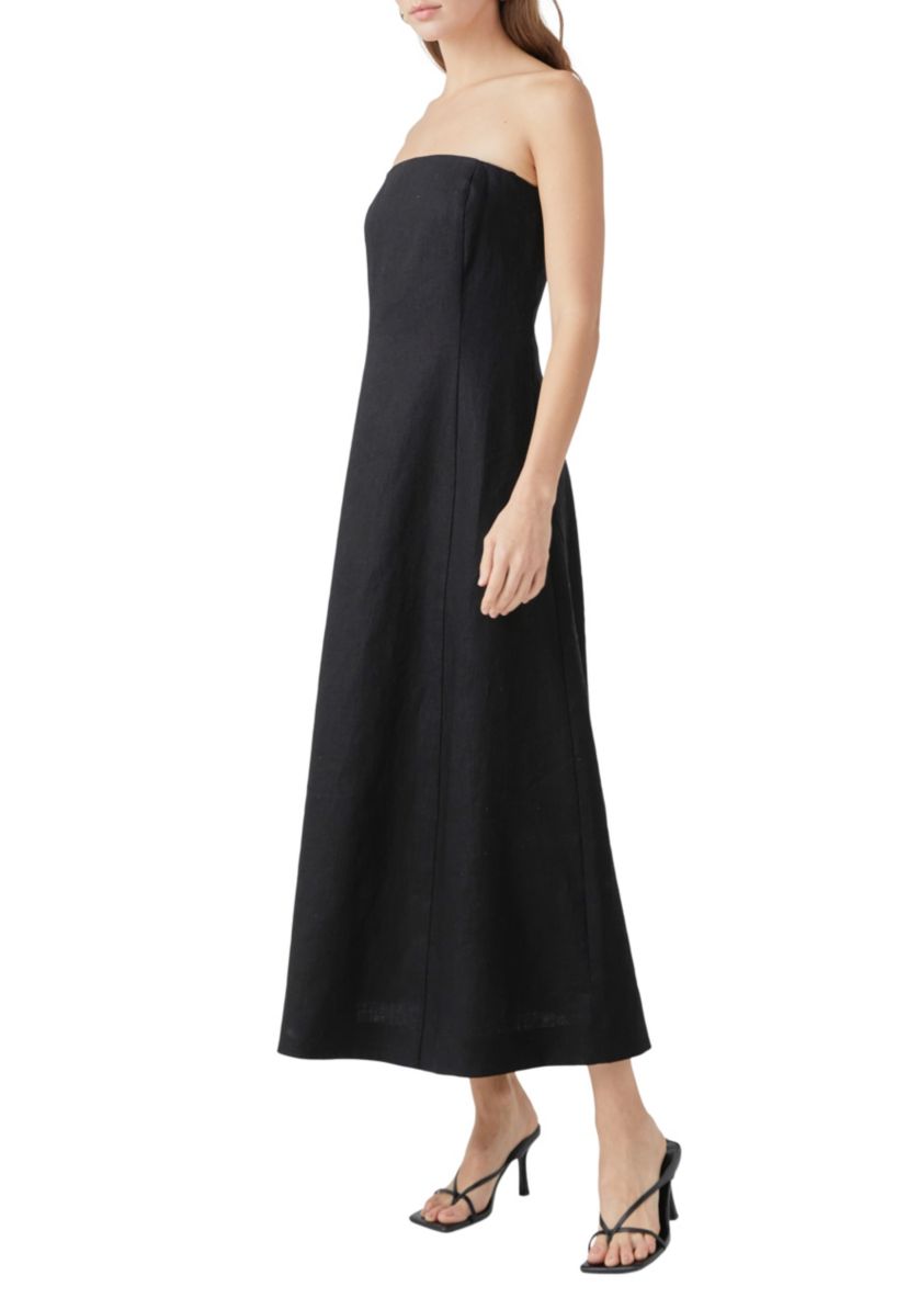 Linen Strapless Dress