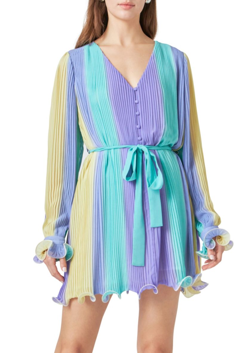 Pleated Mini Dress