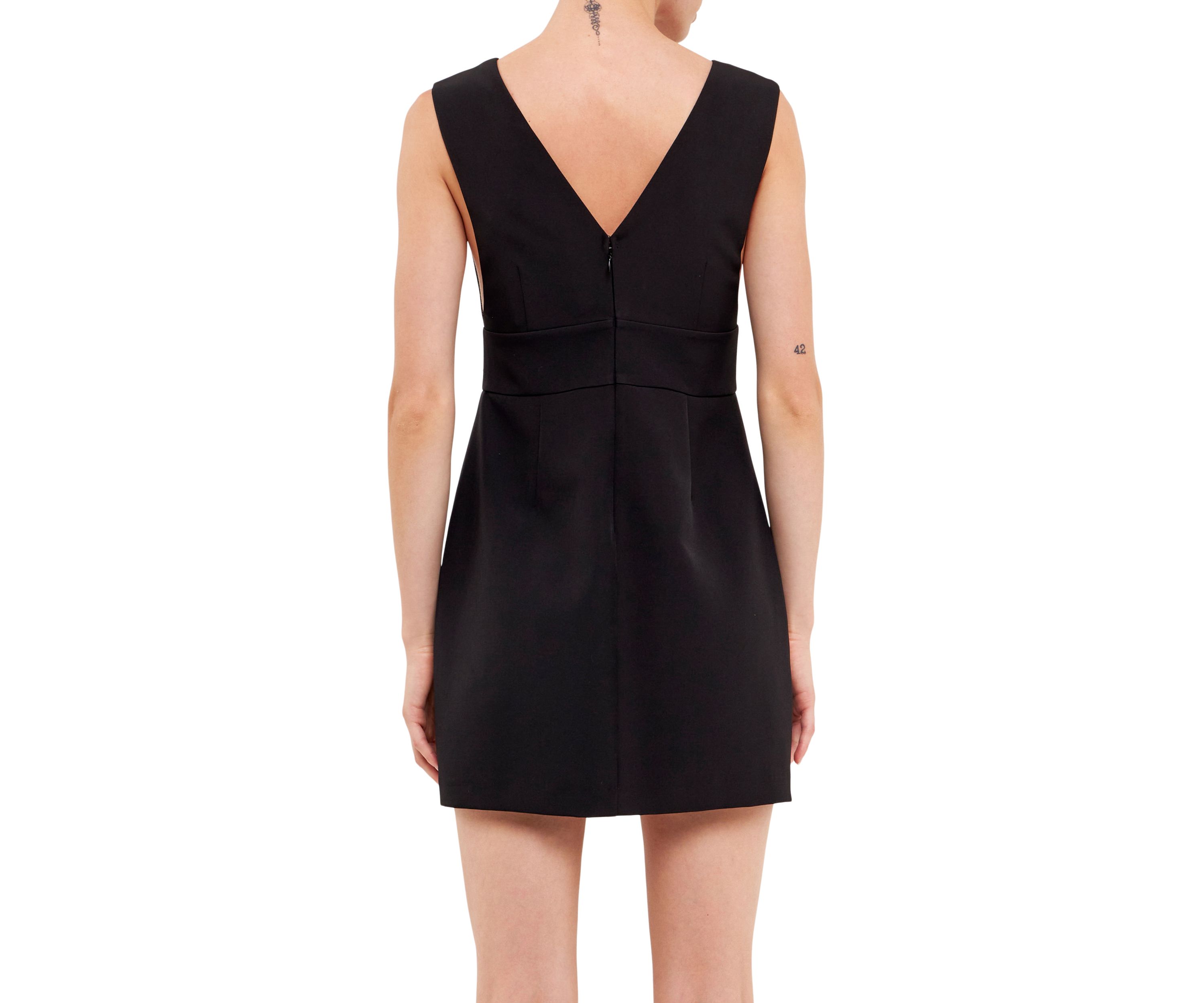 V-neckline Cut-out Detail Mini Dress