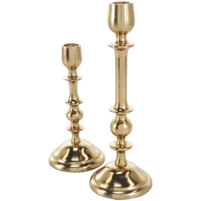 Glam Aluminum Metal Candle Holder - Set of 2