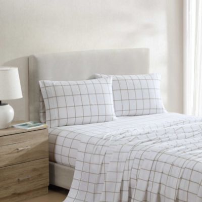 Nautica Plot Cotton Sheet Set, Beige, Full