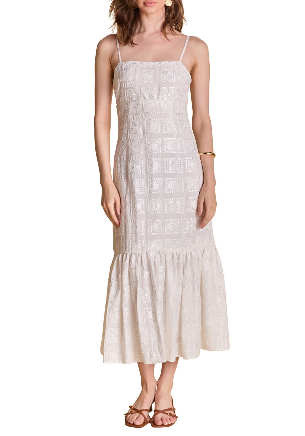 Embroidred Sequins Maxi Dress