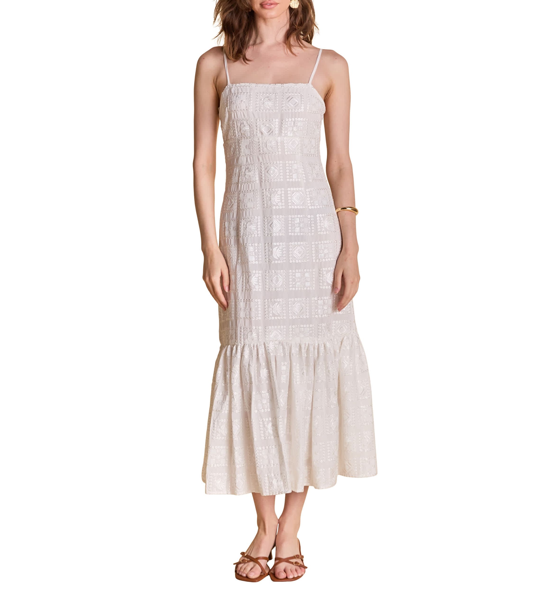 Embroidred Sequins Maxi Dress