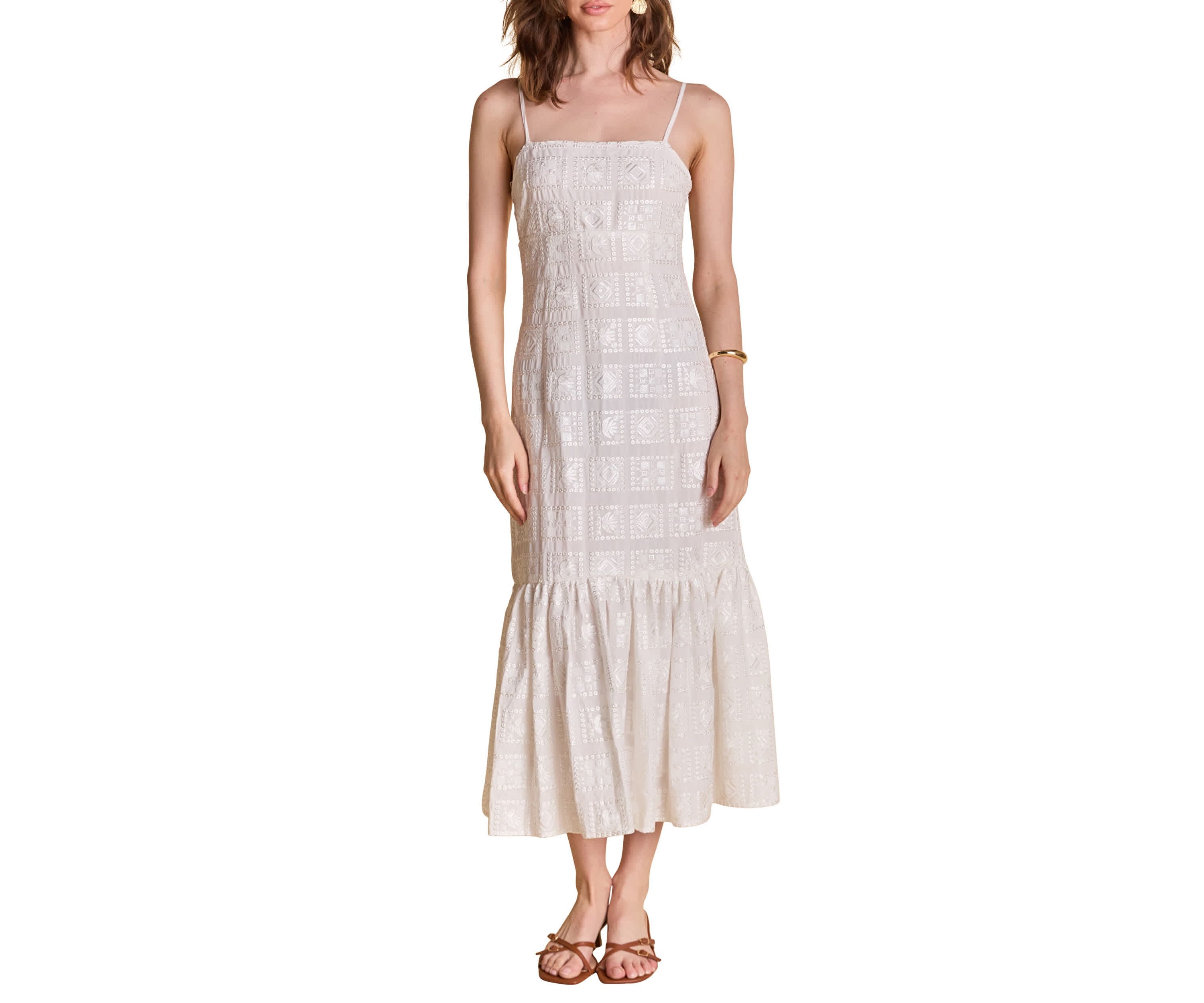 Embroidred Sequins Maxi Dress