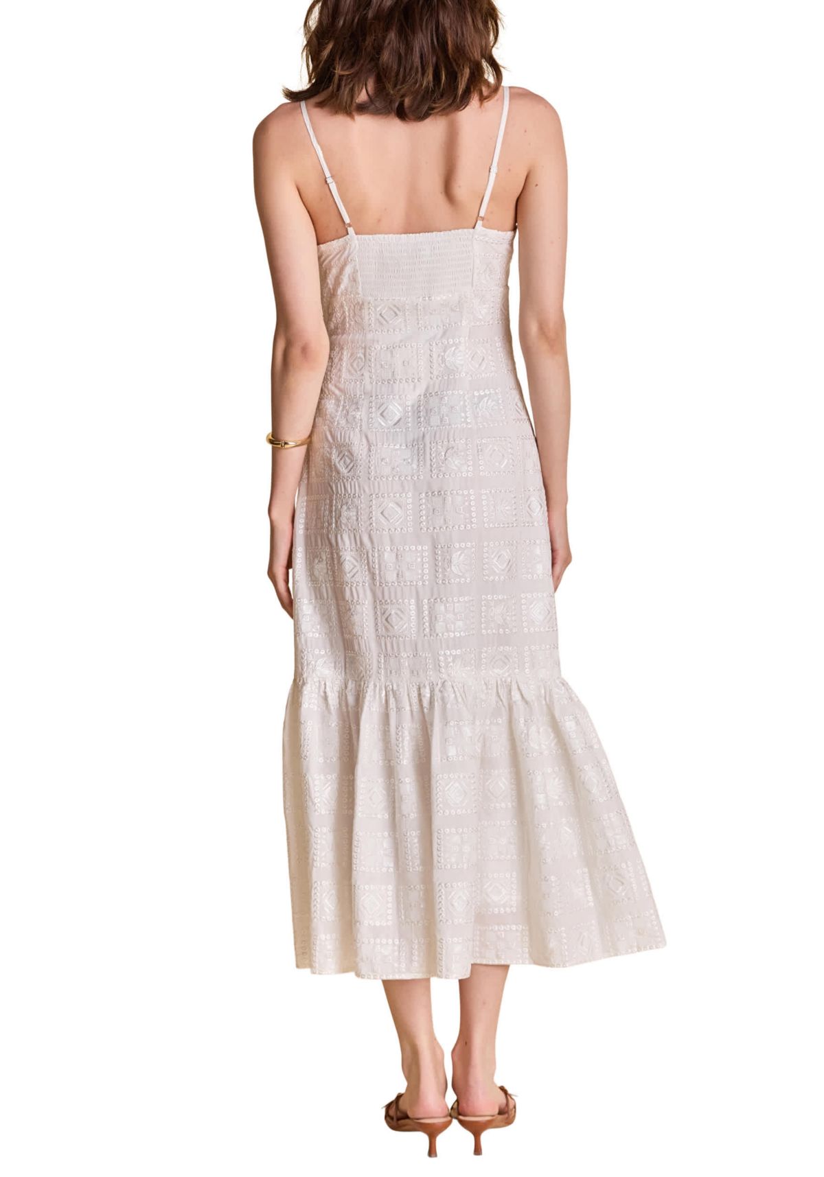 Embroidred Sequins Maxi Dress