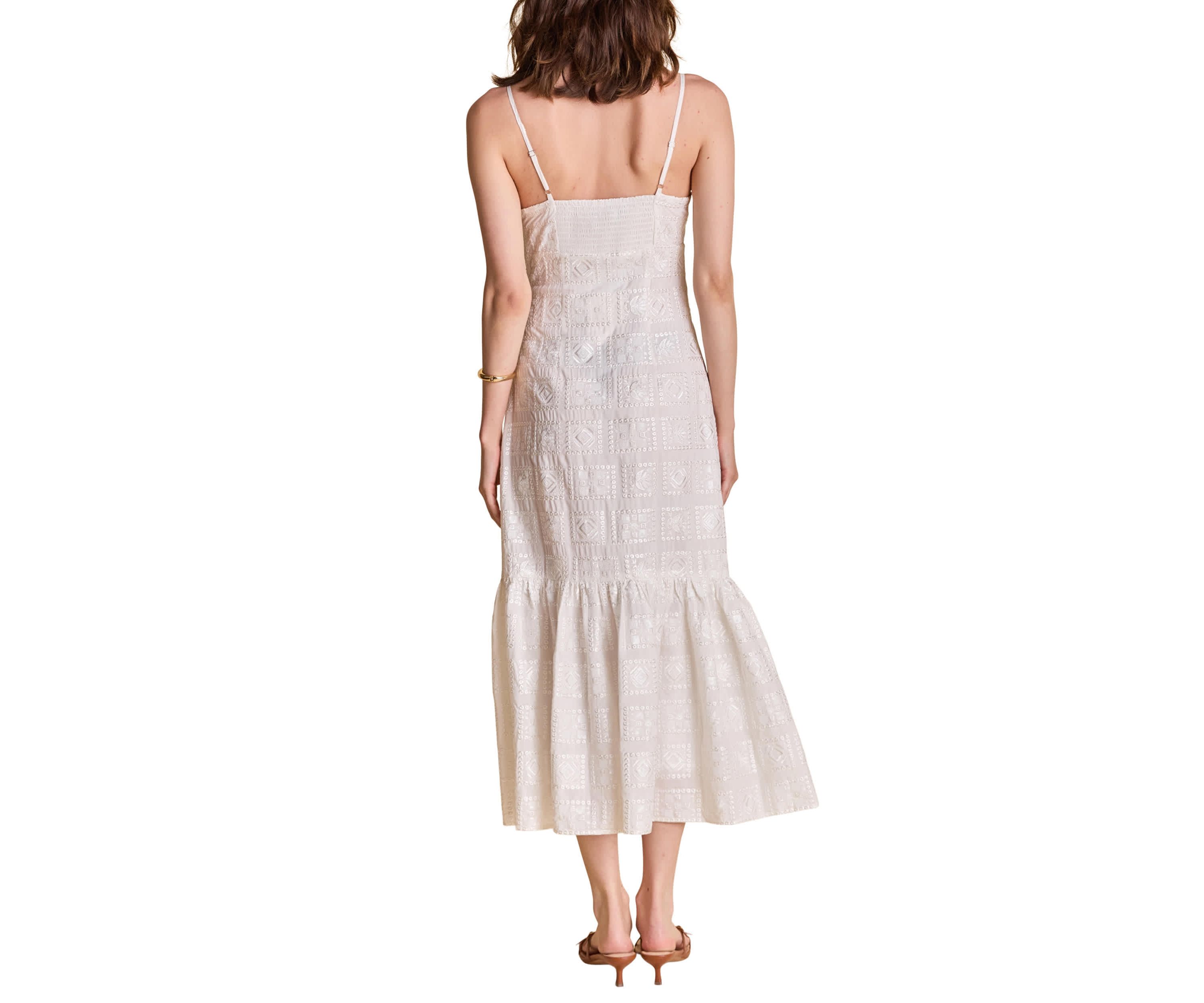 Embroidred Sequins Maxi Dress
