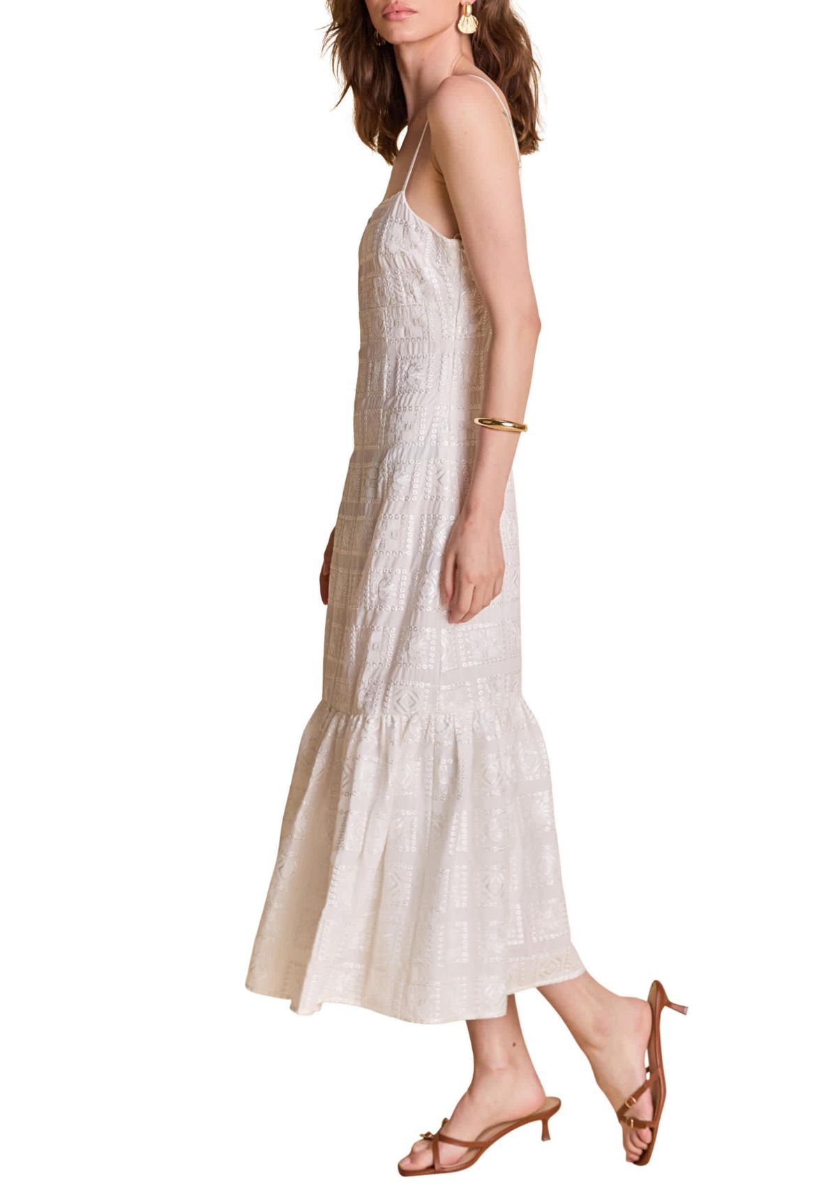 Embroidred Sequins Maxi Dress