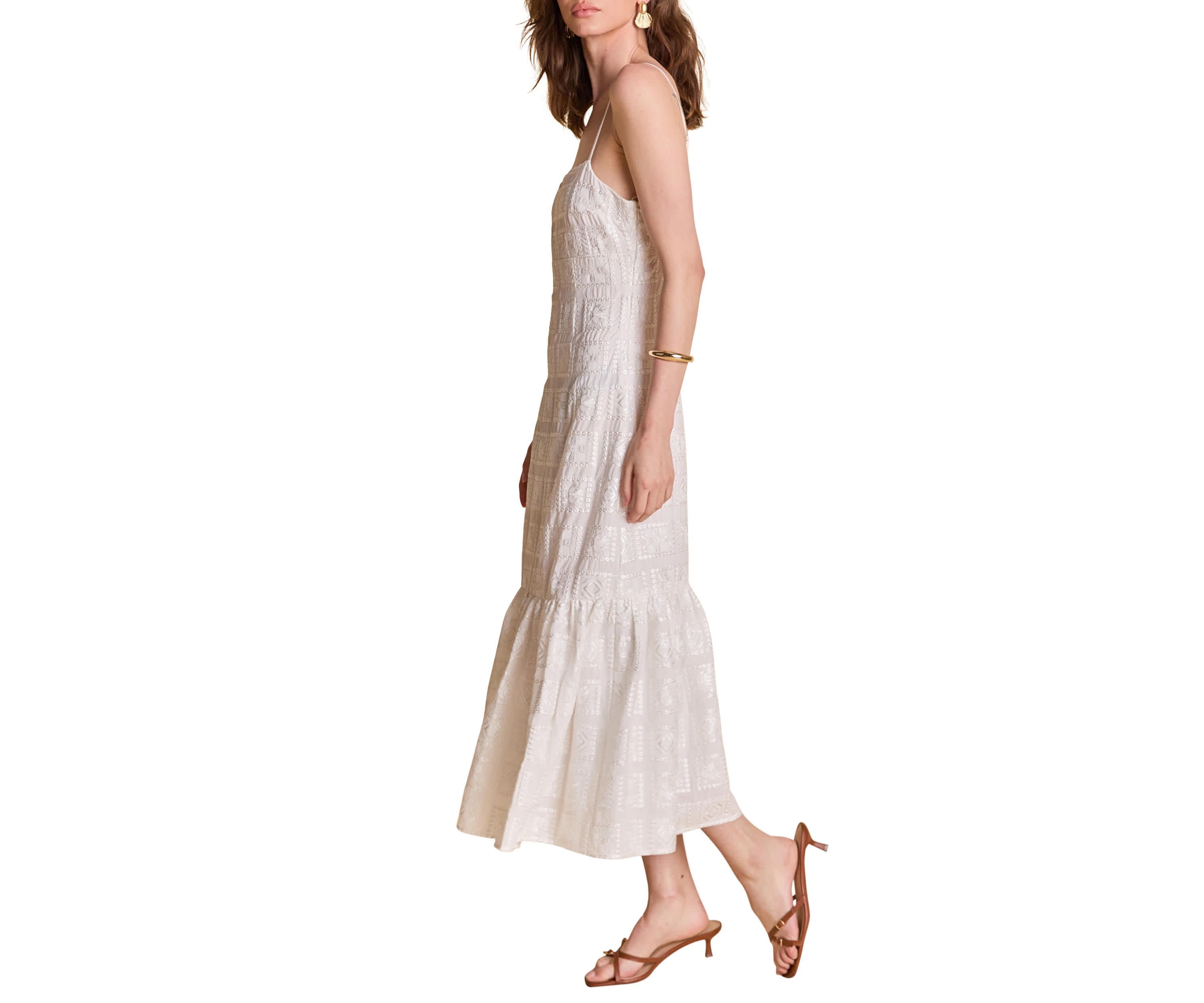 Embroidred Sequins Maxi Dress