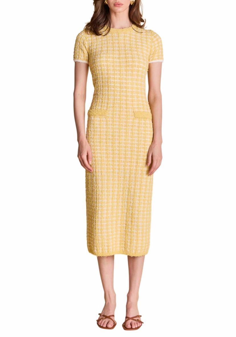 Check Sweater Midi Dress