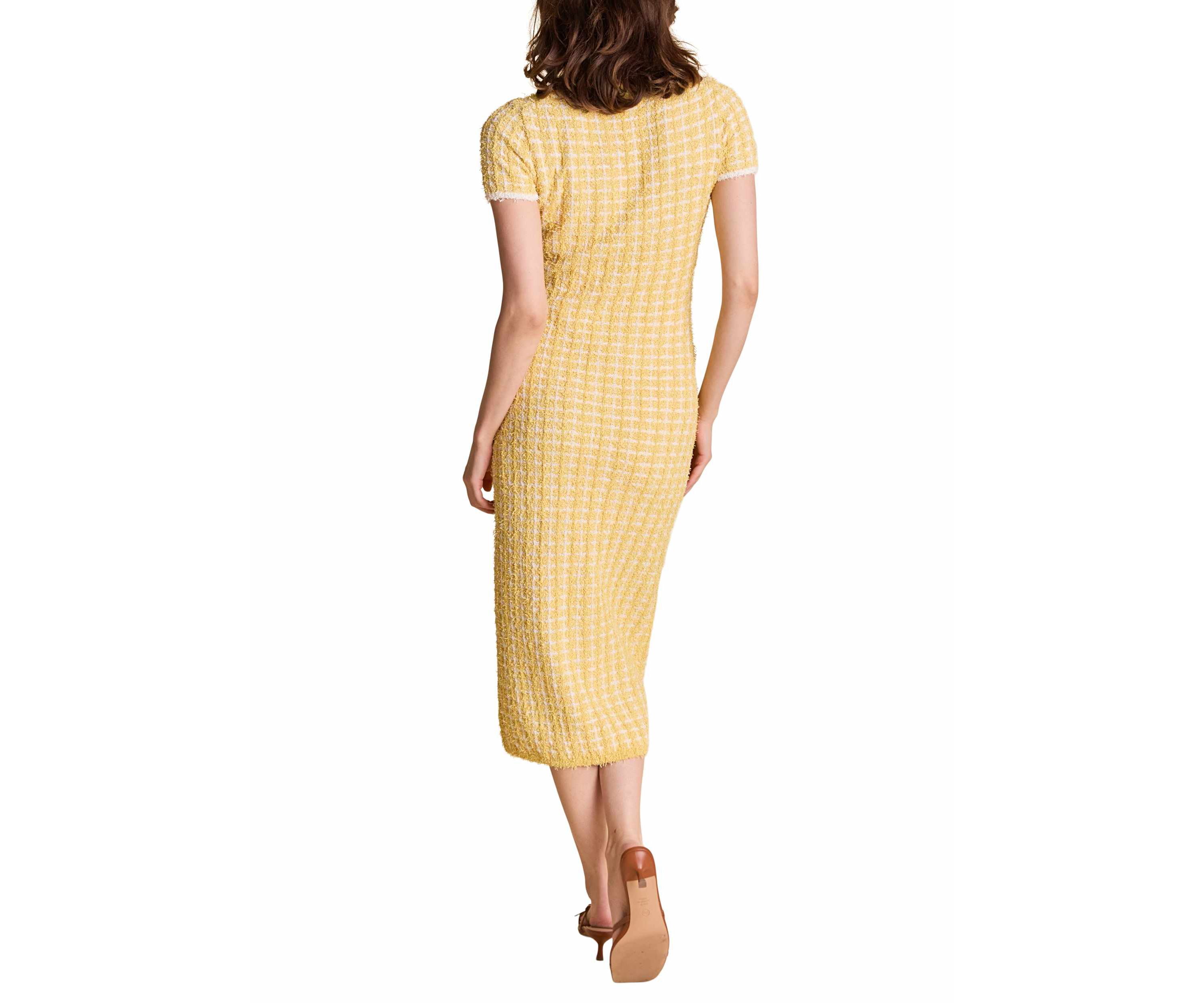 Check Sweater Midi Dress