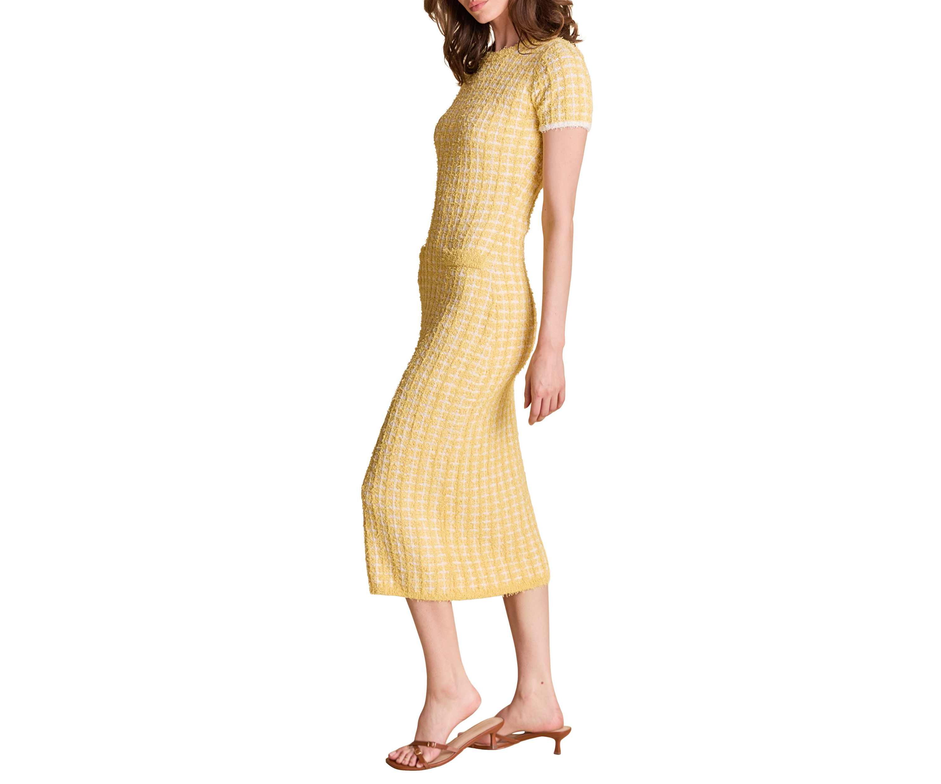 Check Sweater Midi Dress