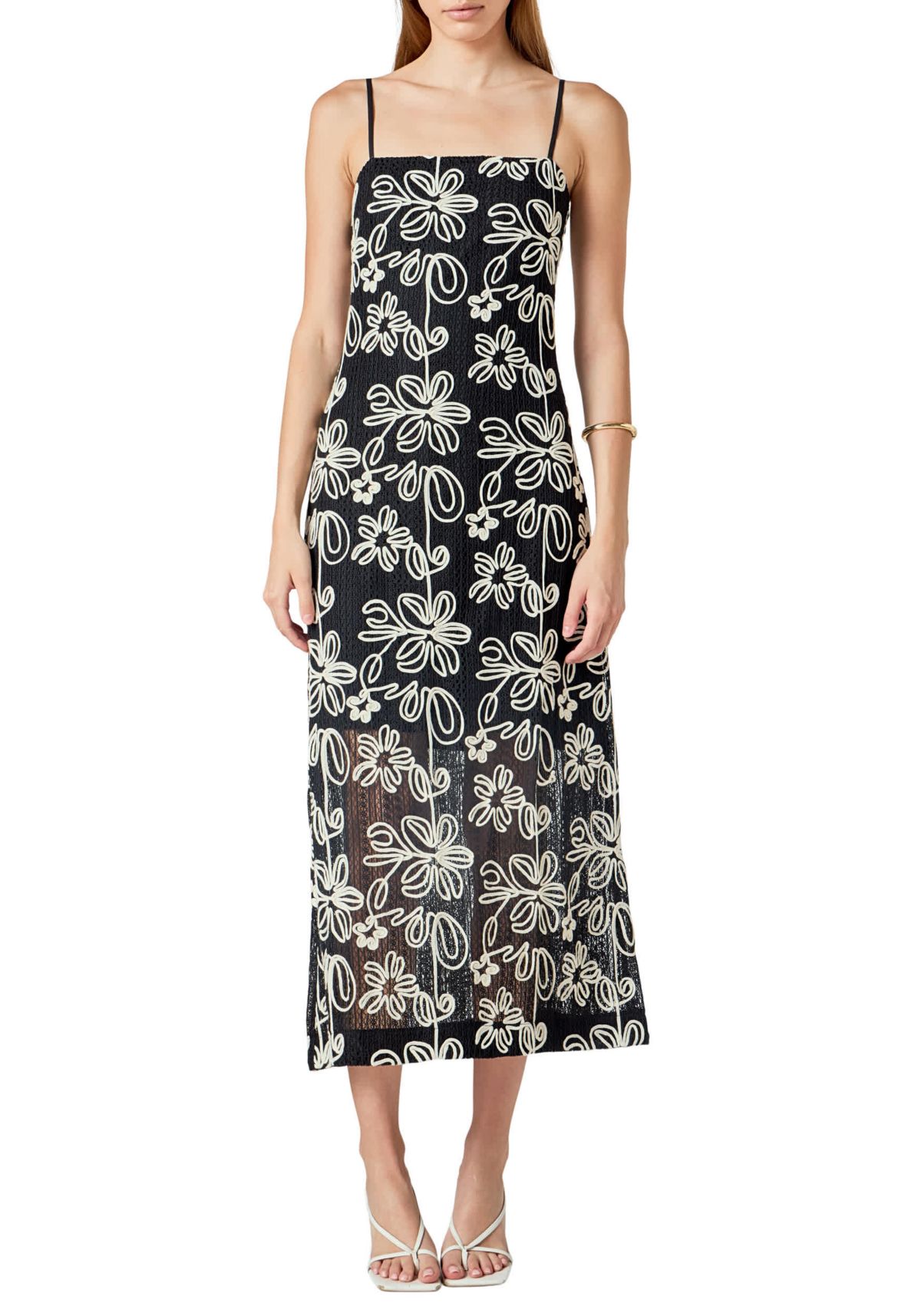 Crochet Embroidered Maxi Dress