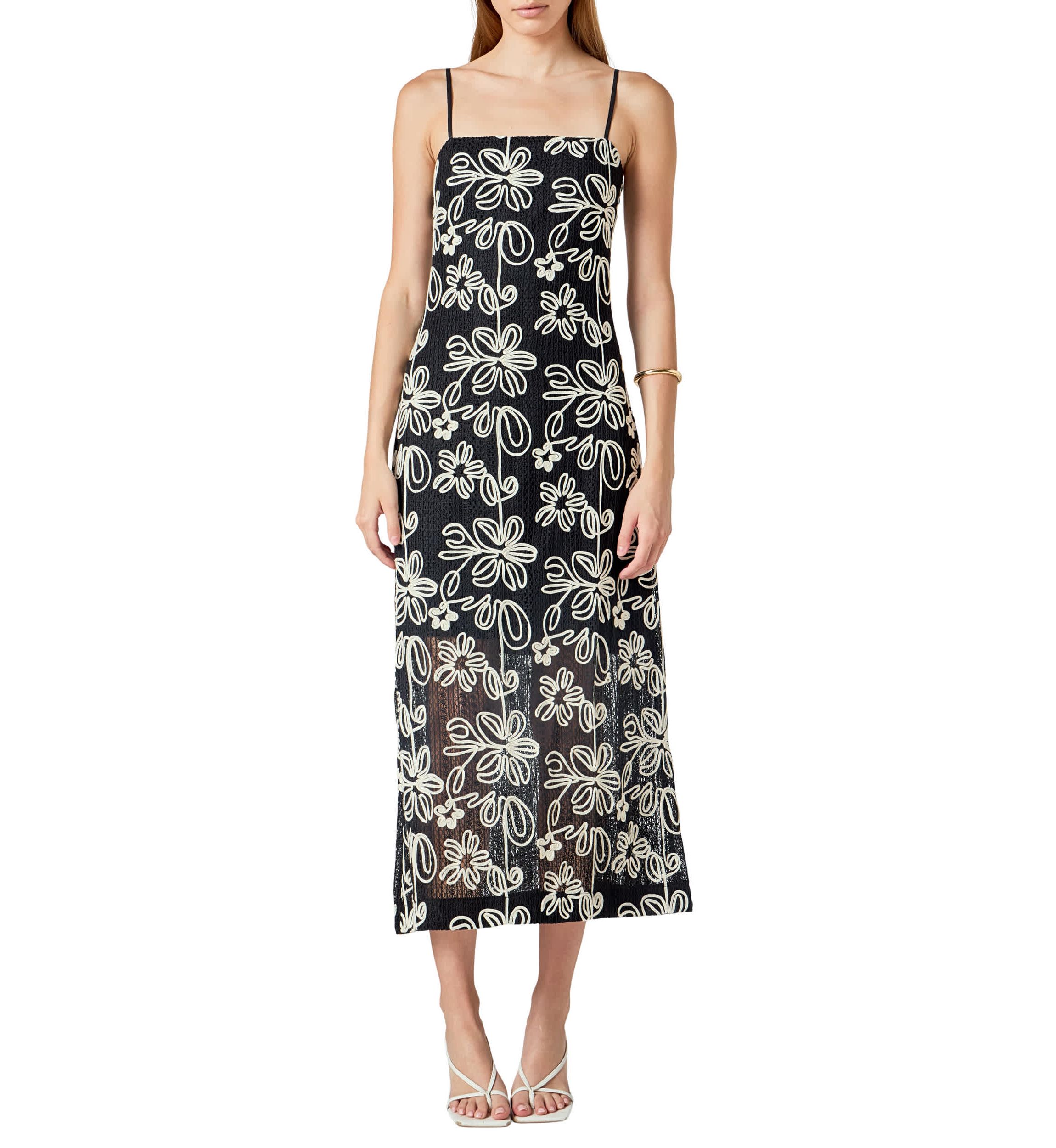 Crochet Embroidered Maxi Dress