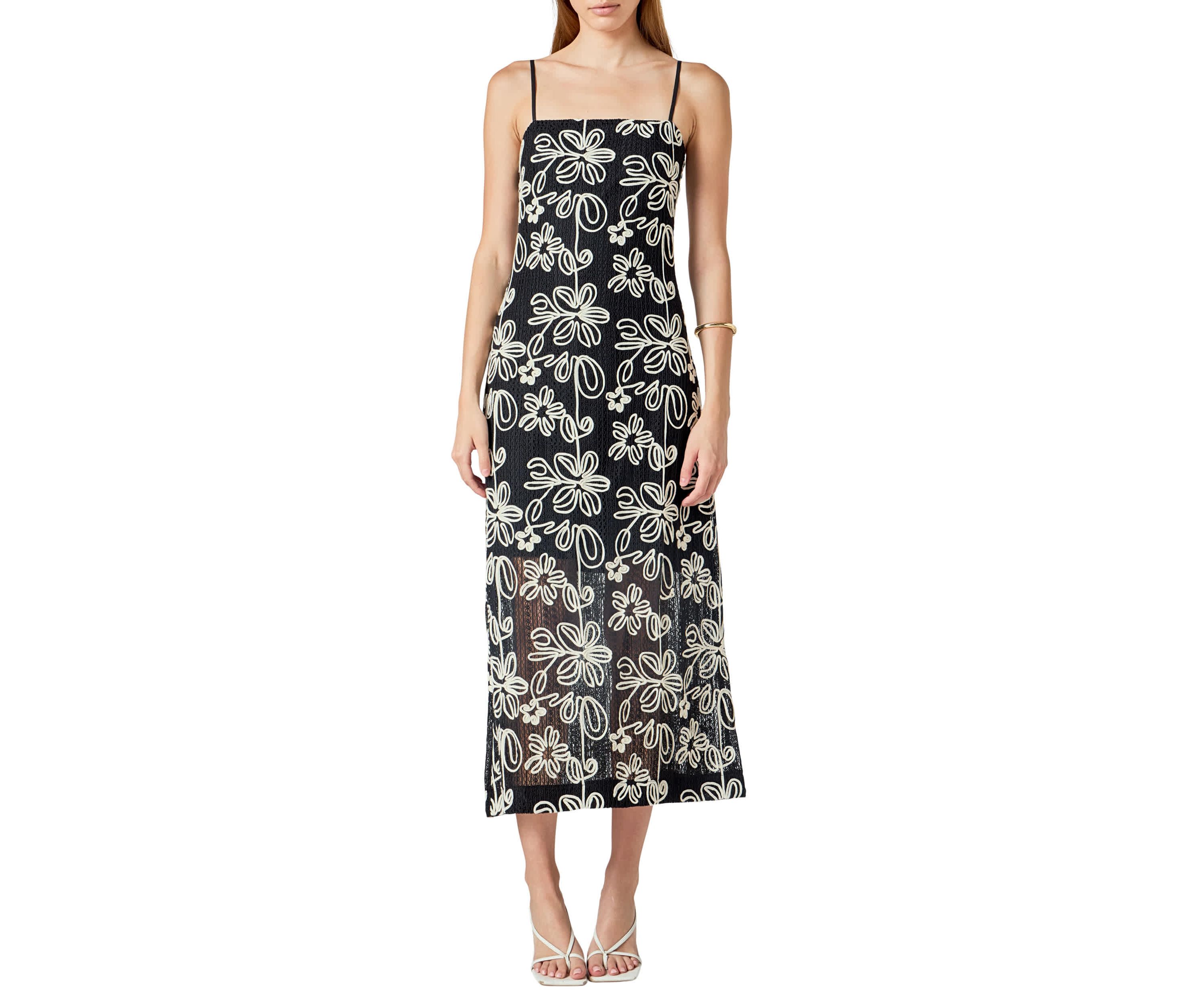Crochet Embroidered Maxi Dress