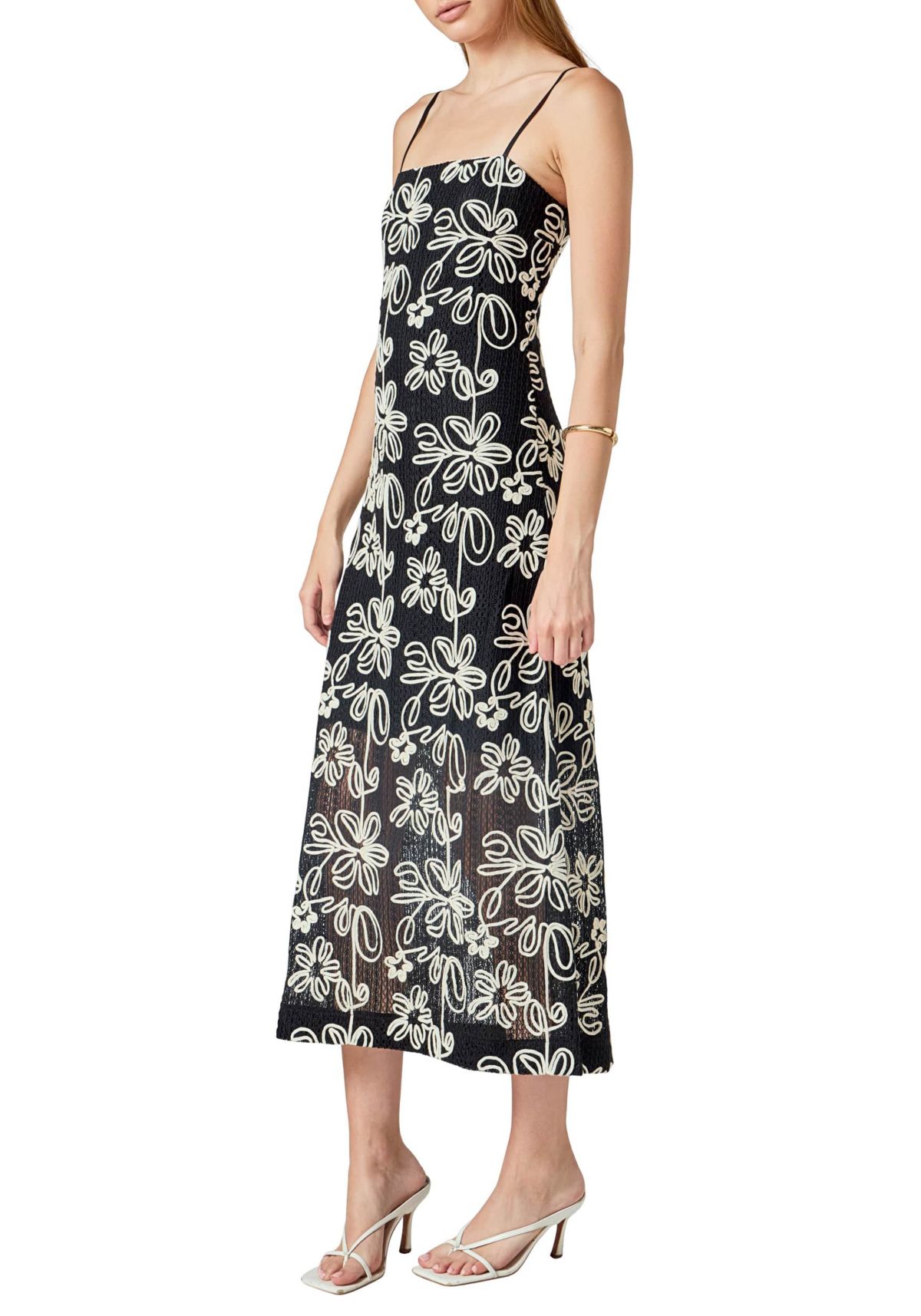 Crochet Embroidered Maxi Dress