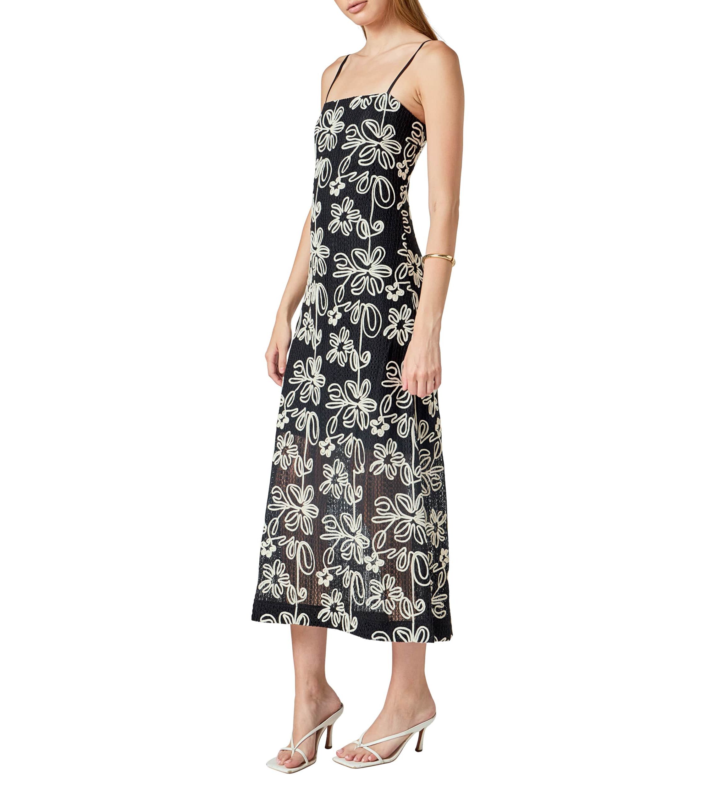 Crochet Embroidered Maxi Dress