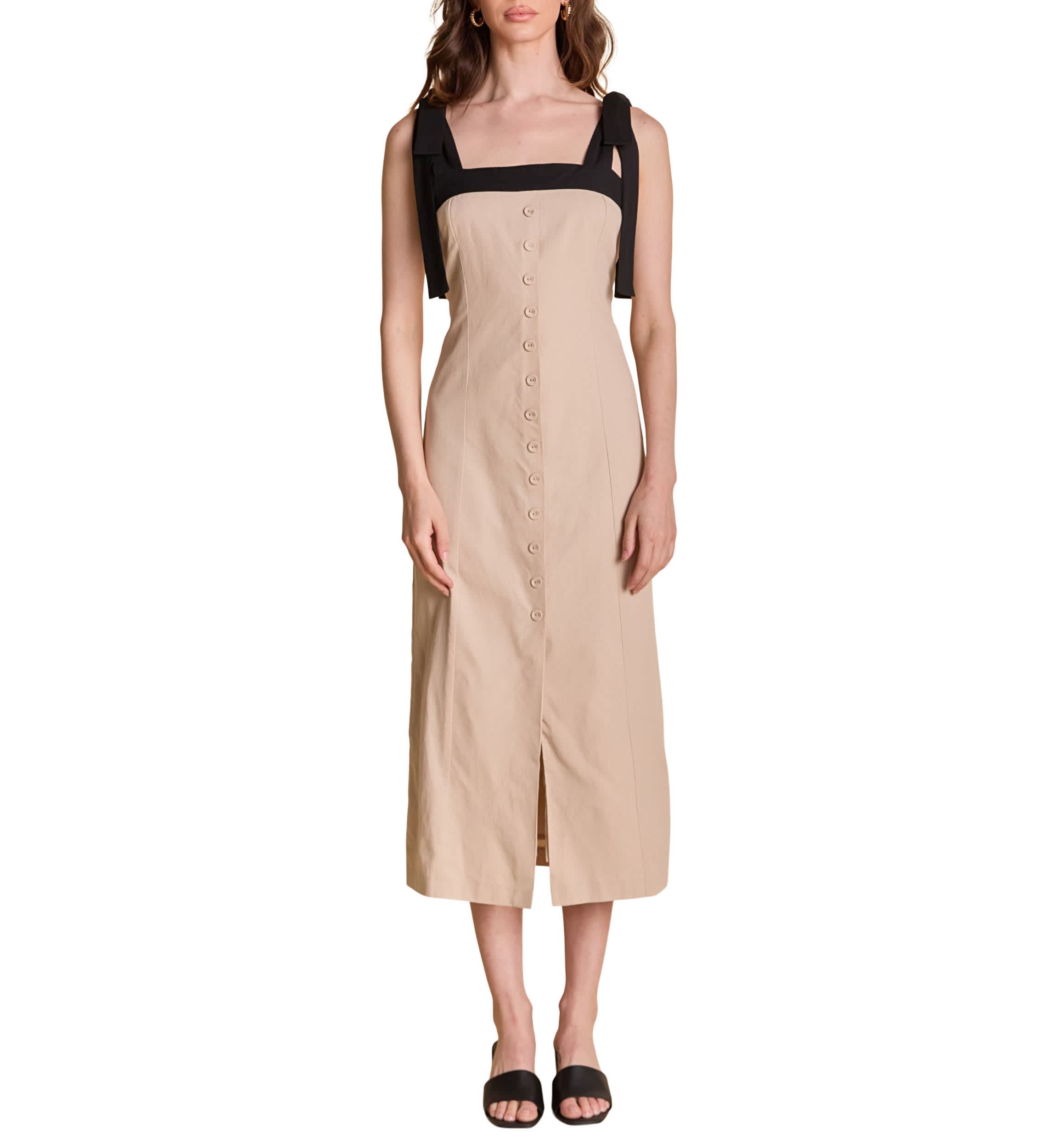 Linen Buttoned Maxi Dress