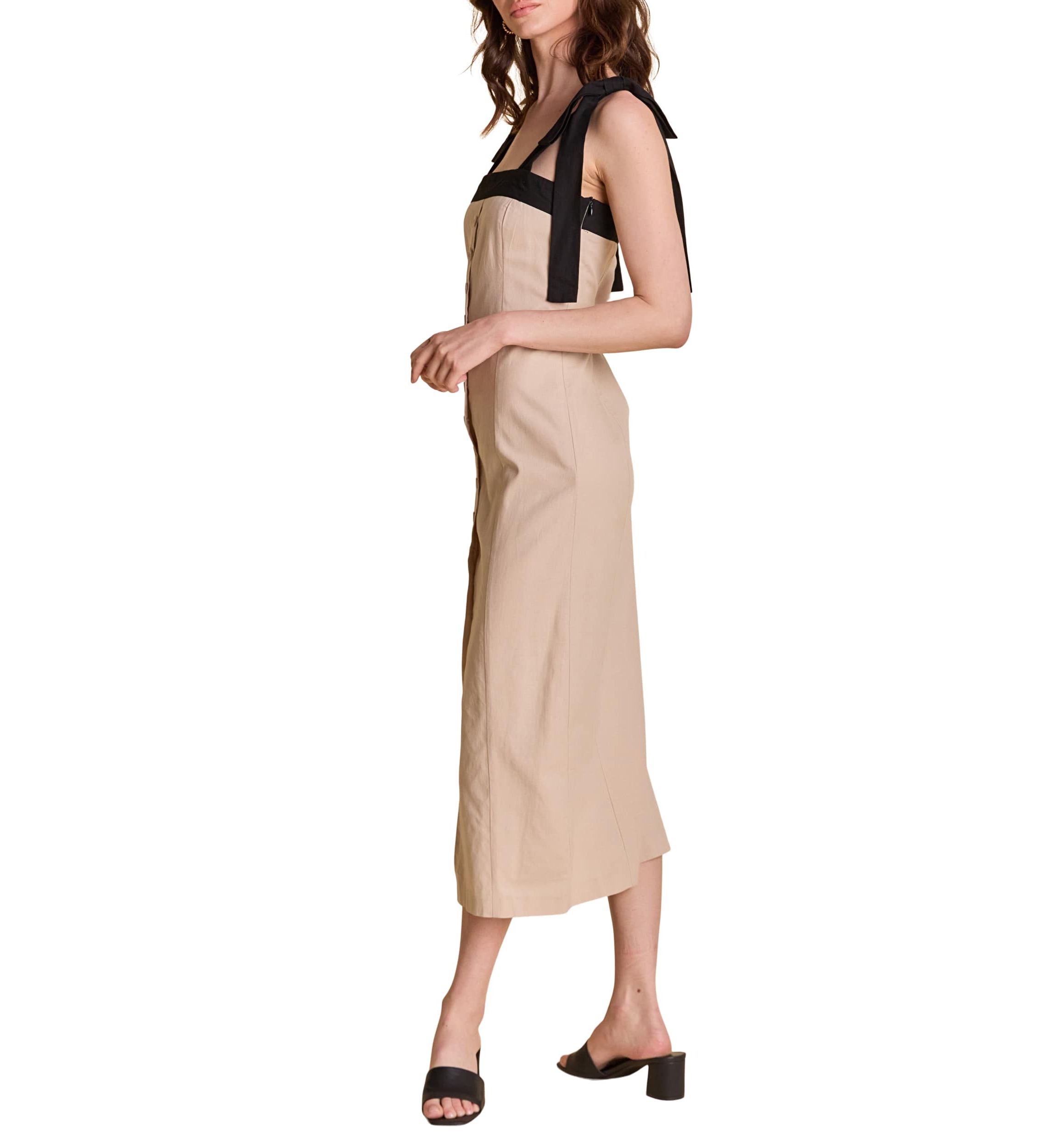 Linen Buttoned Maxi Dress
