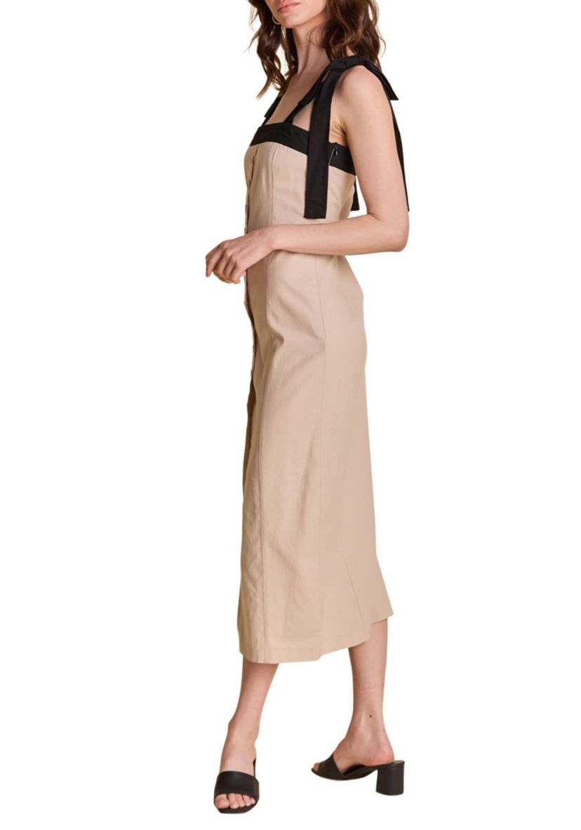 Linen Buttoned Maxi Dress