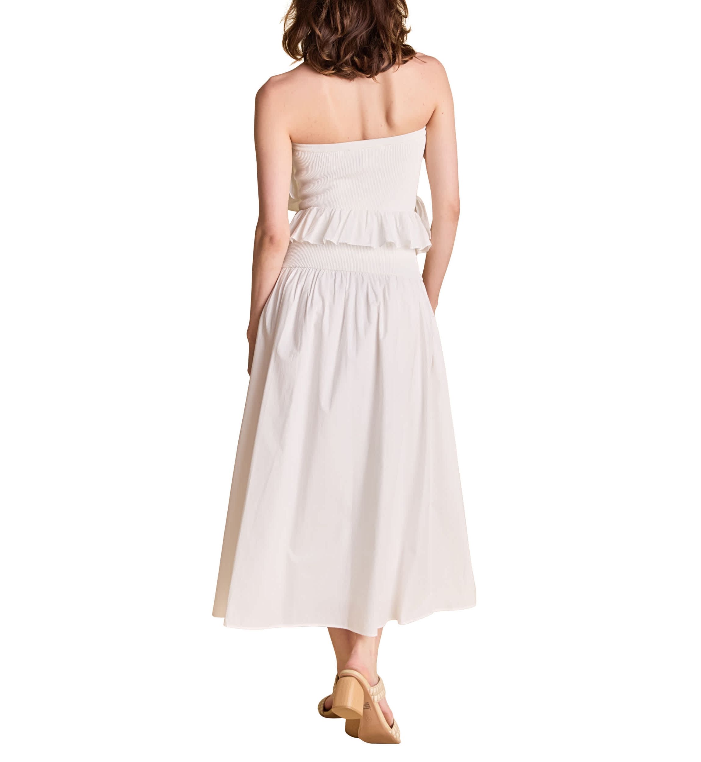 Mixed MEdia Strapless Maxi Dress