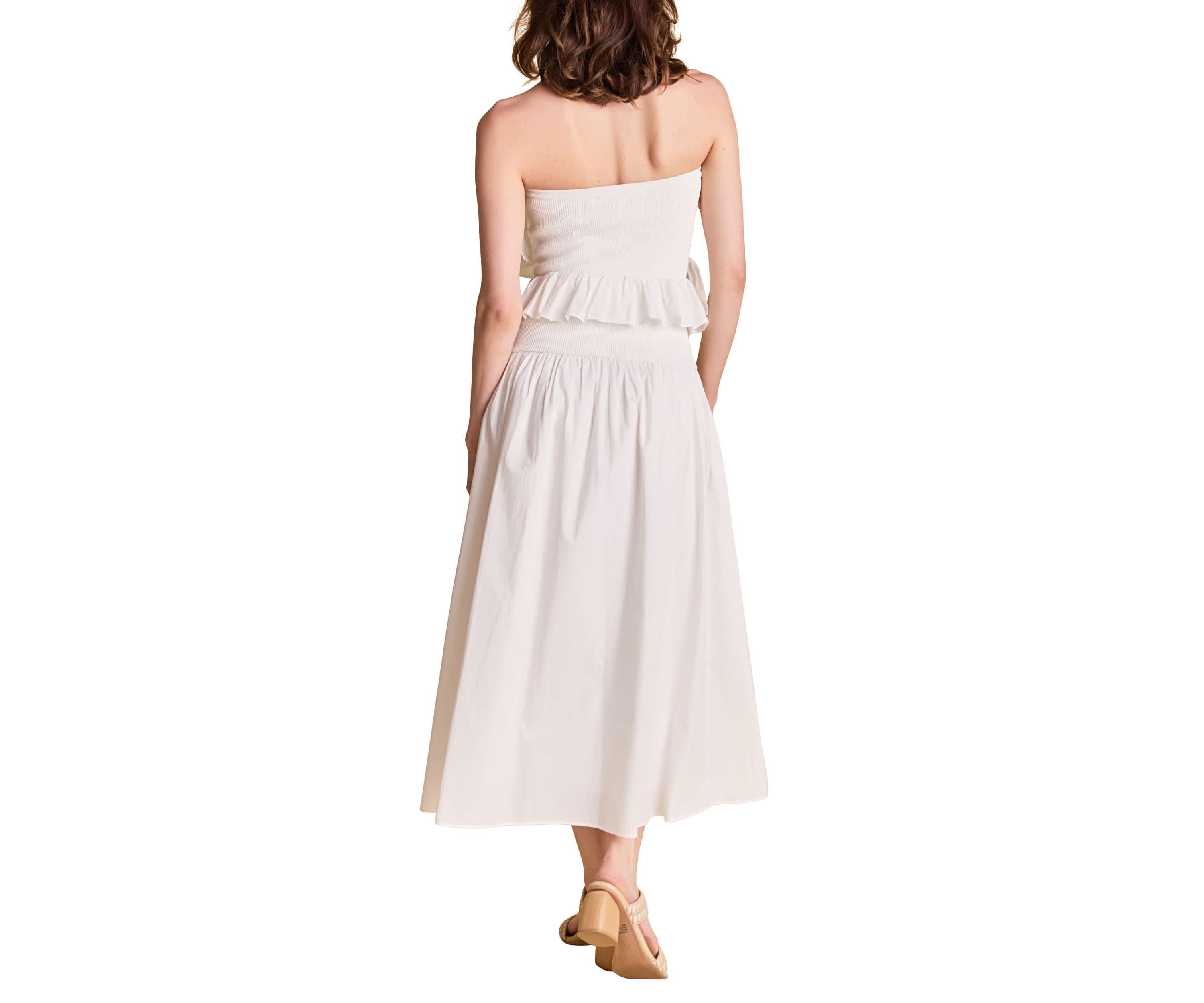 Mixed MEdia Strapless Maxi Dress