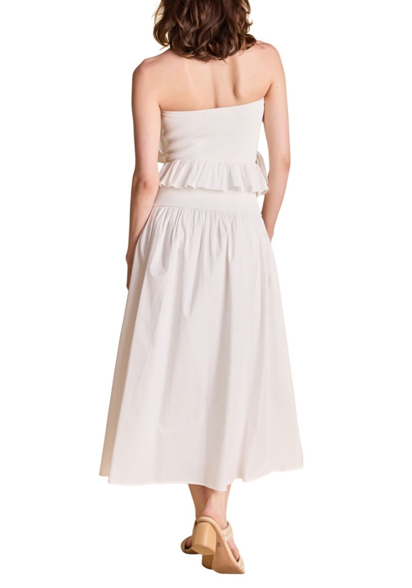 Mixed MEdia Strapless Maxi Dress