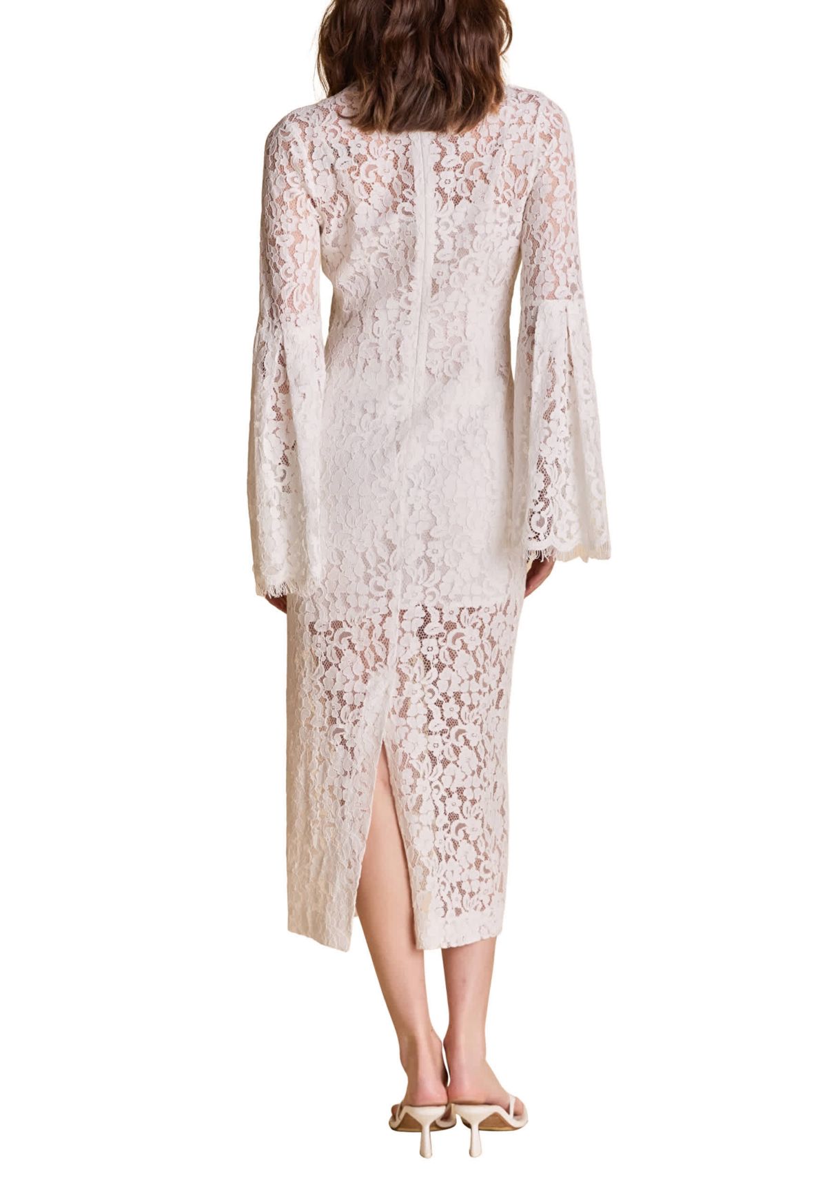 Lace Column Midi Dress