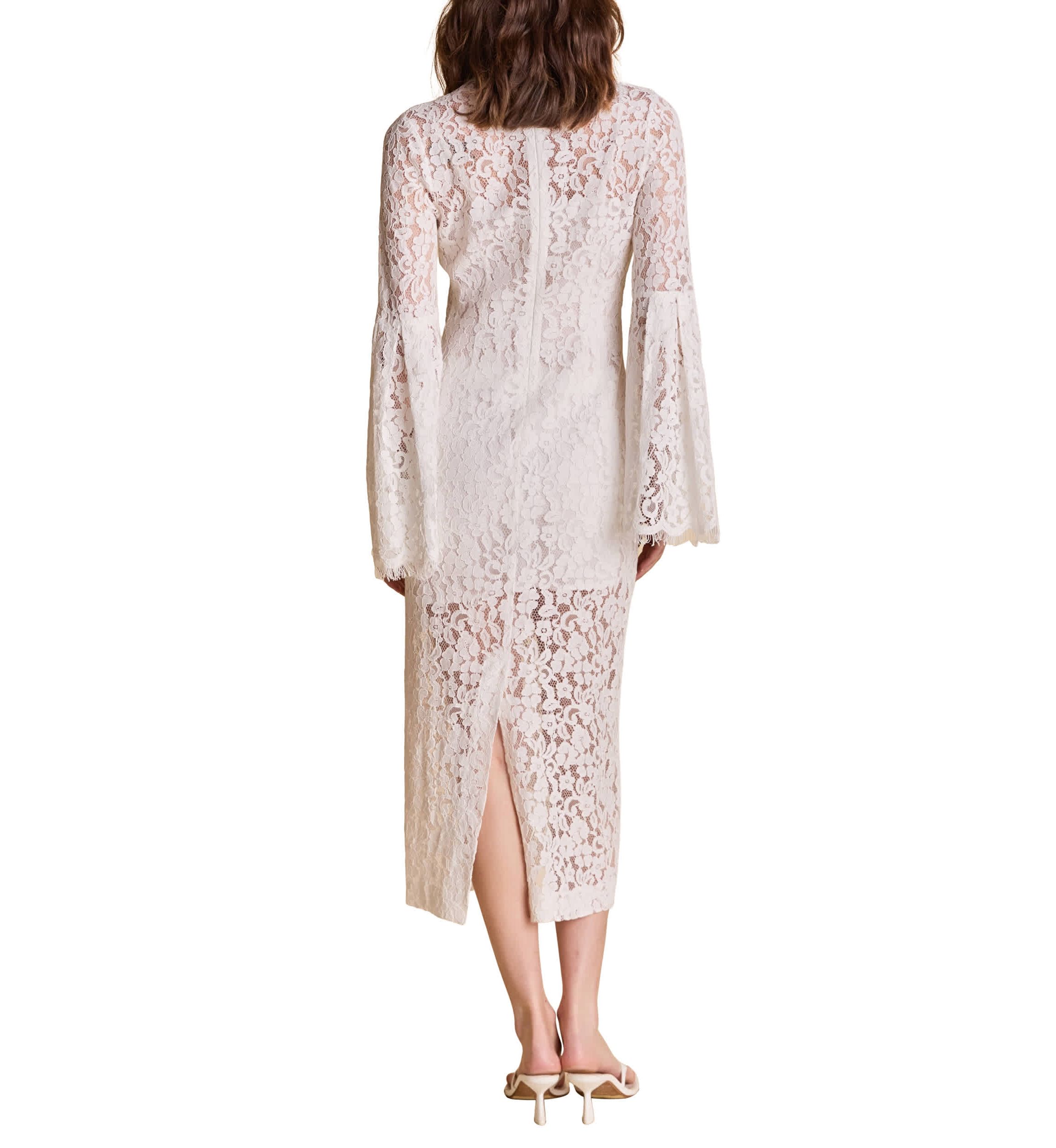 Lace Column Midi Dress