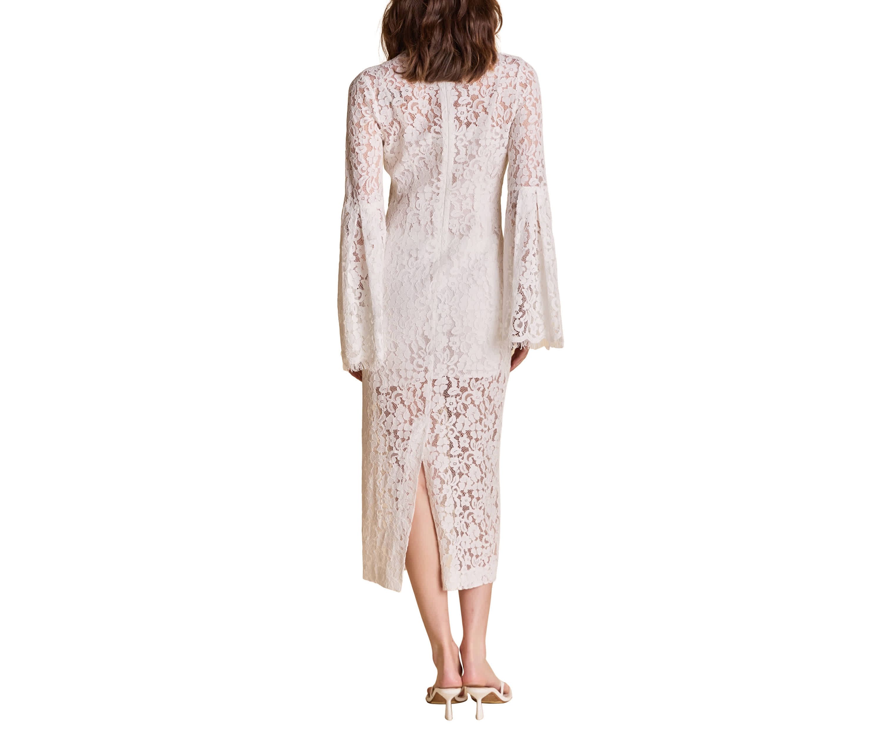 Lace Column Midi Dress