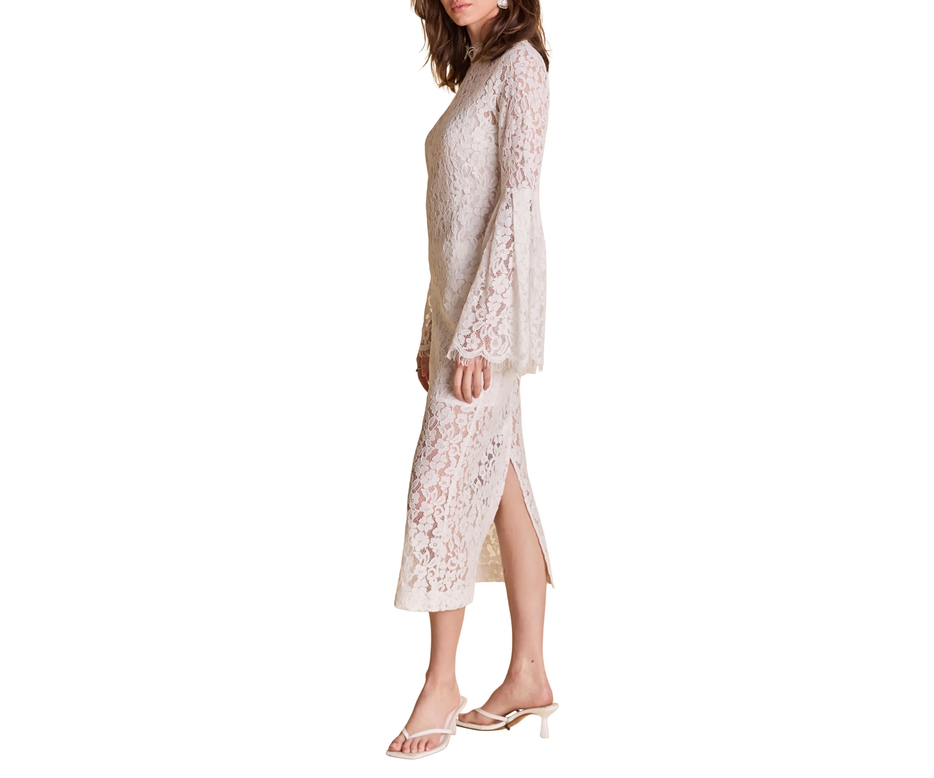Lace Column Midi Dress