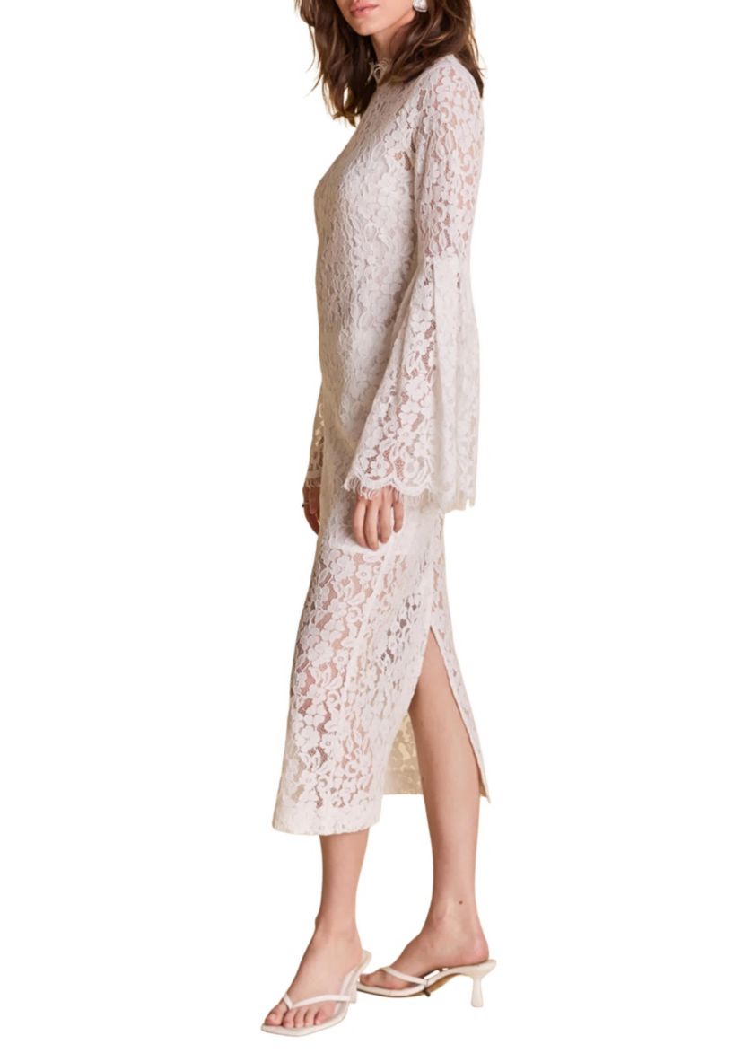 Lace Column Midi Dress