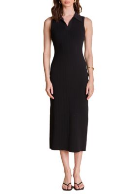 Endless Rose - Collared Sleeveless Maxi Dress Black / S