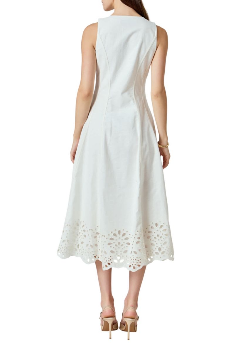 Embroidered Flounce Maxi Dress