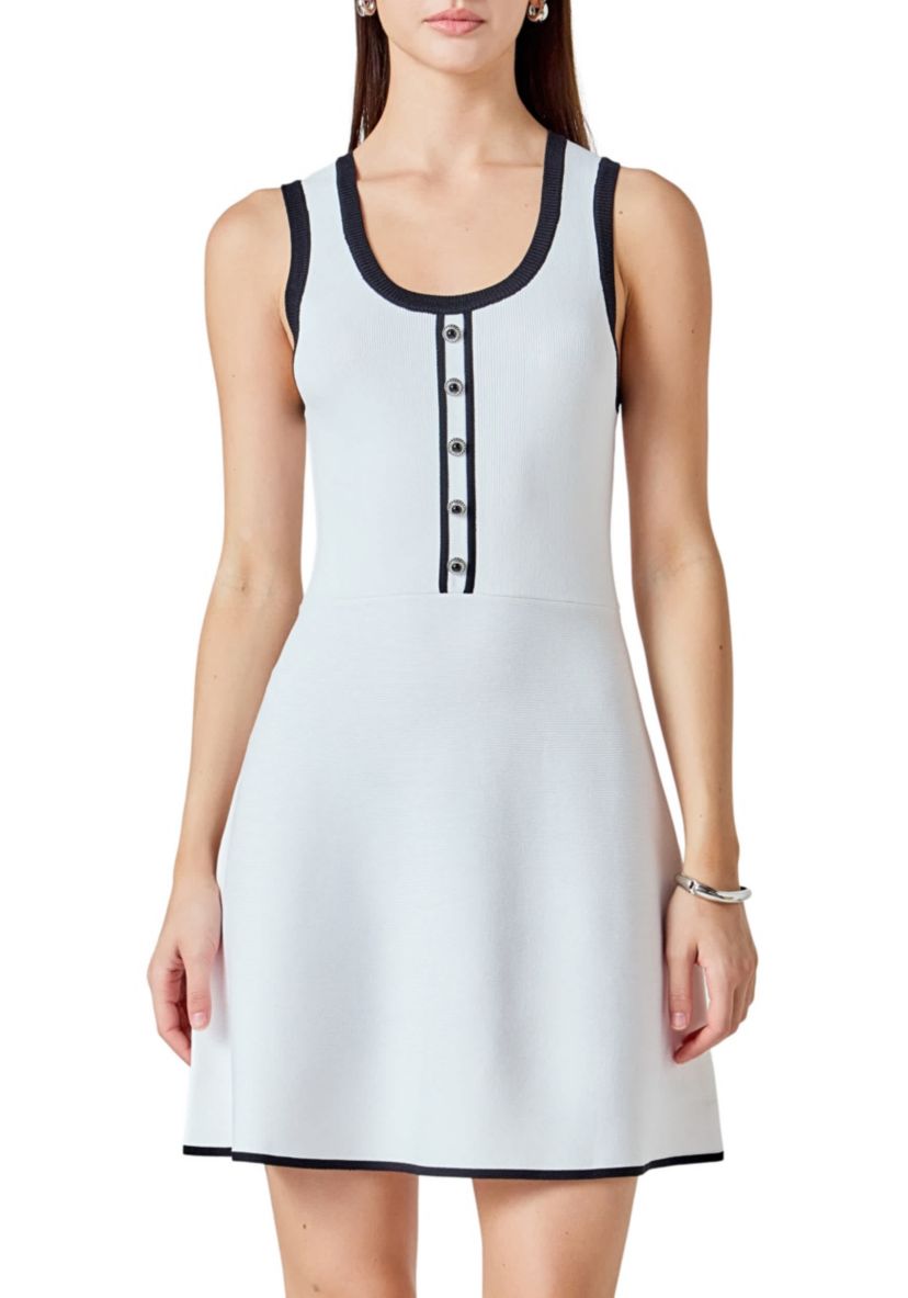 Scoop Neck Knit Midi Dress