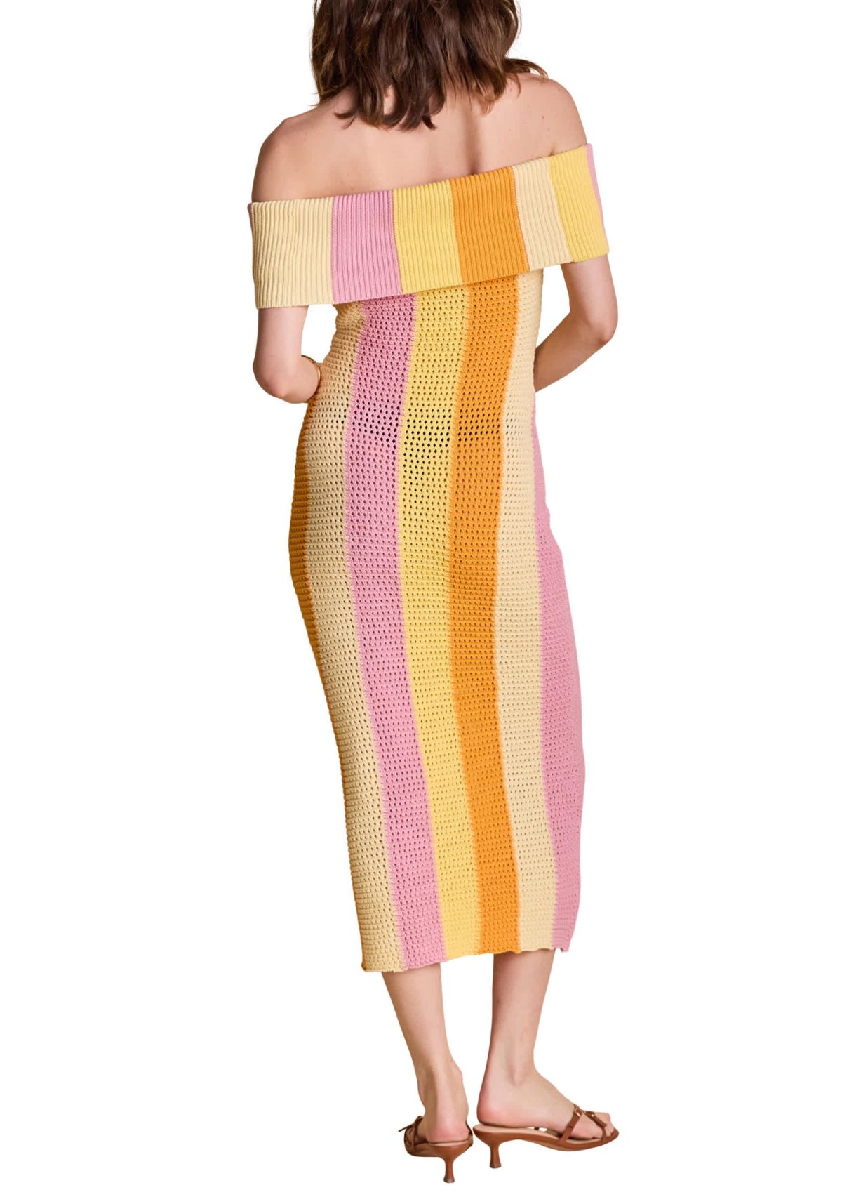 Off Shoulder Sleeveless Midi Dress