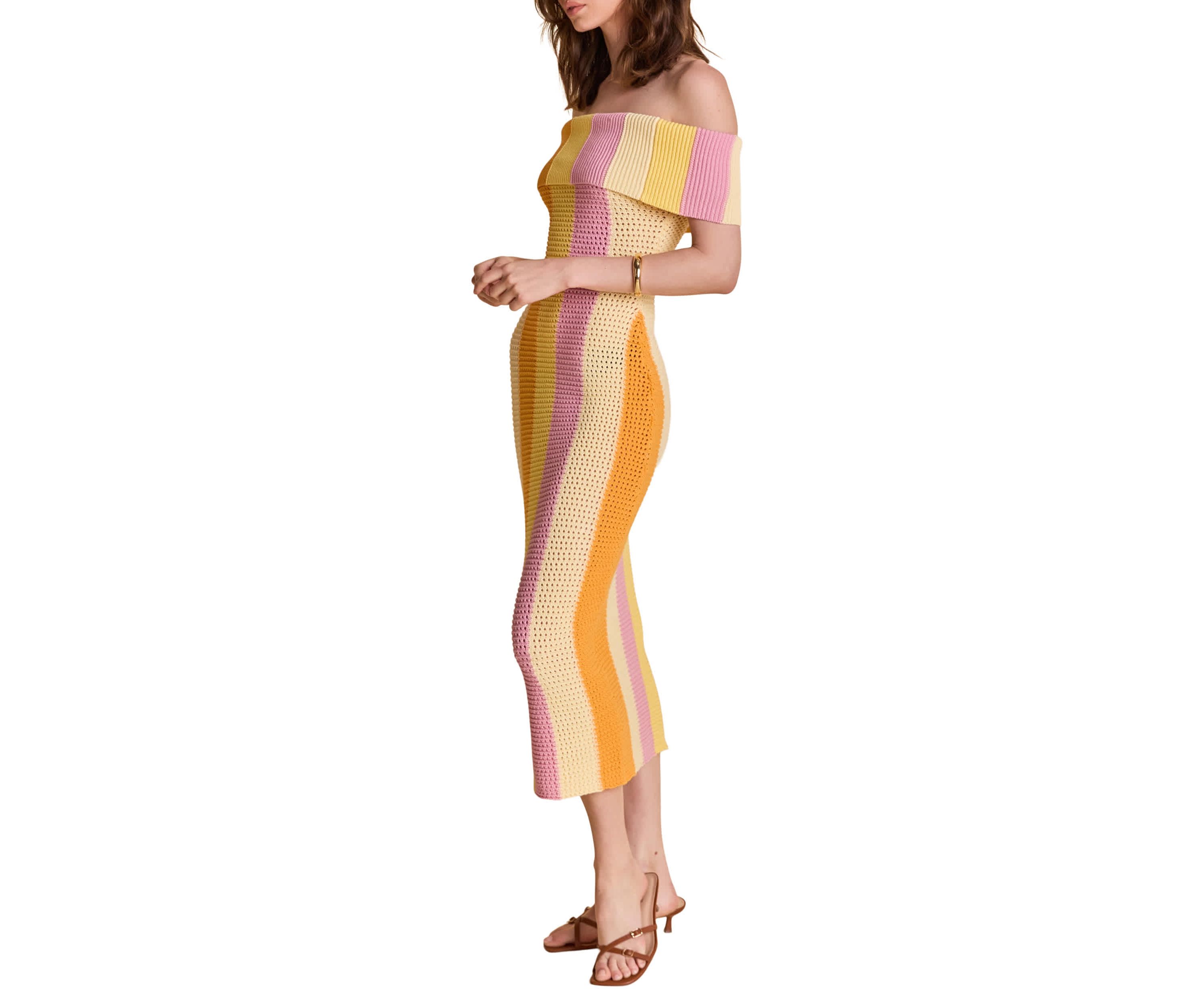 Off Shoulder Sleeveless Midi Dress