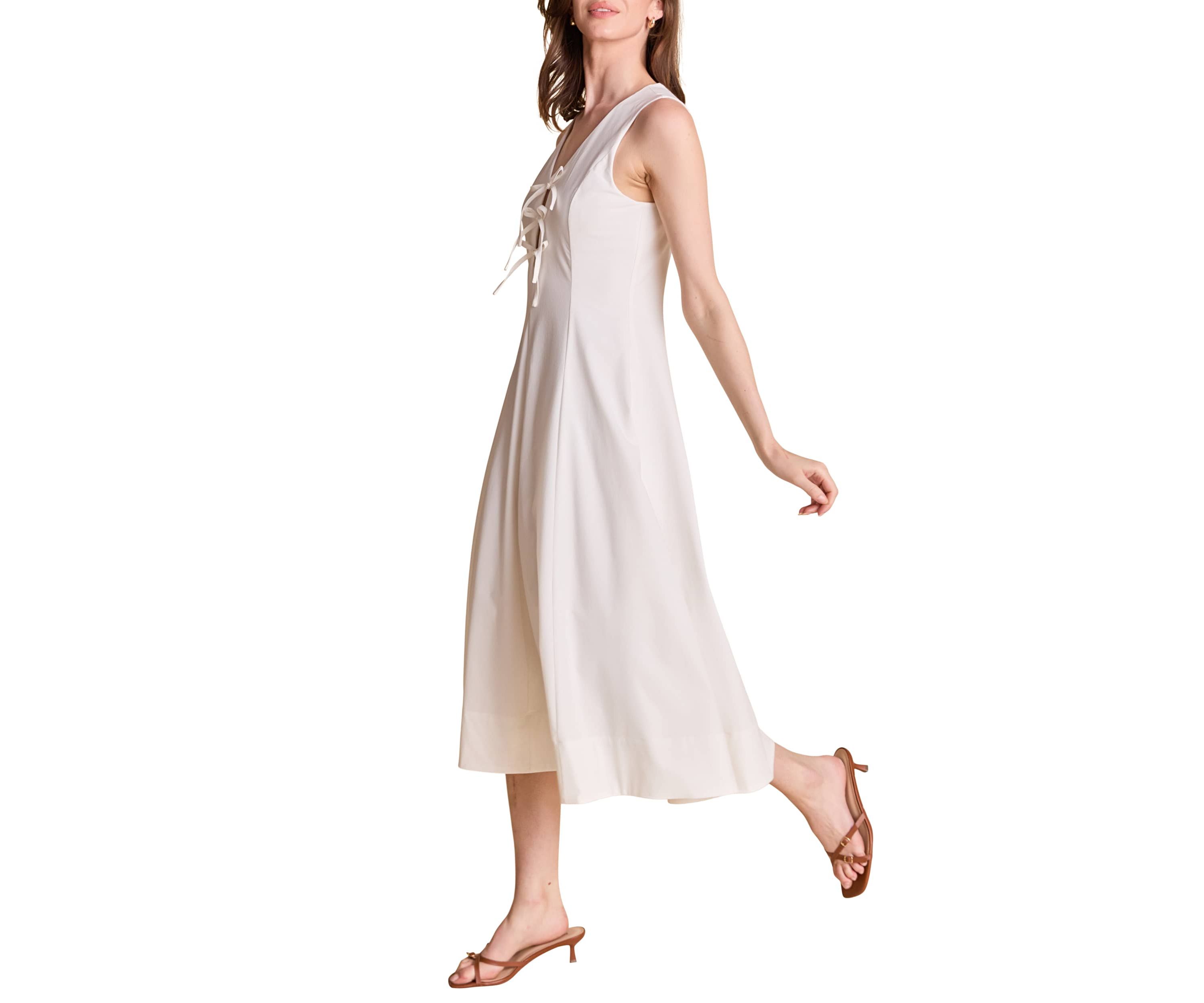 Front Bow Tie Midi Dress