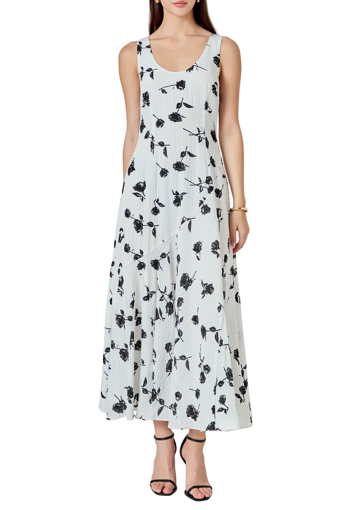 Floral Print Chiffon Maxi Dress