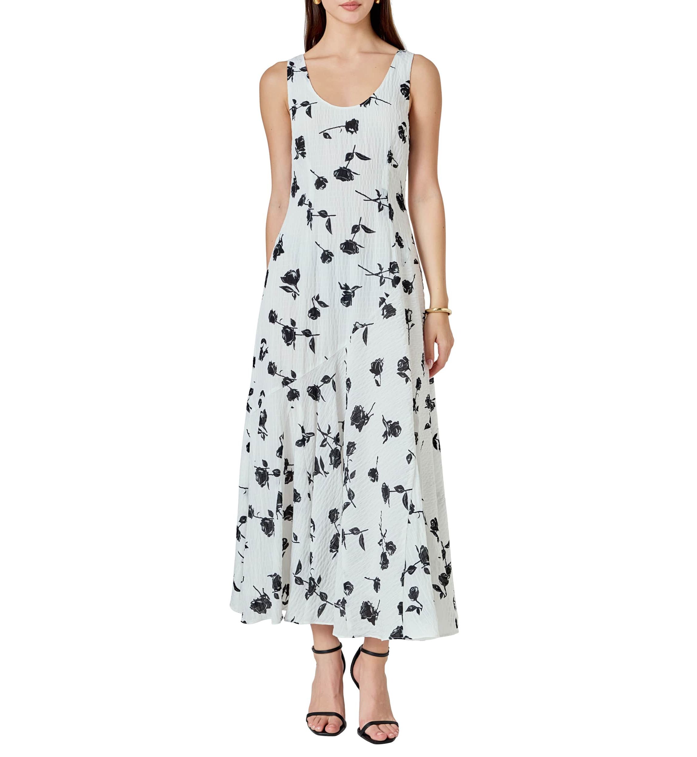 Floral Print Chiffon Maxi Dress