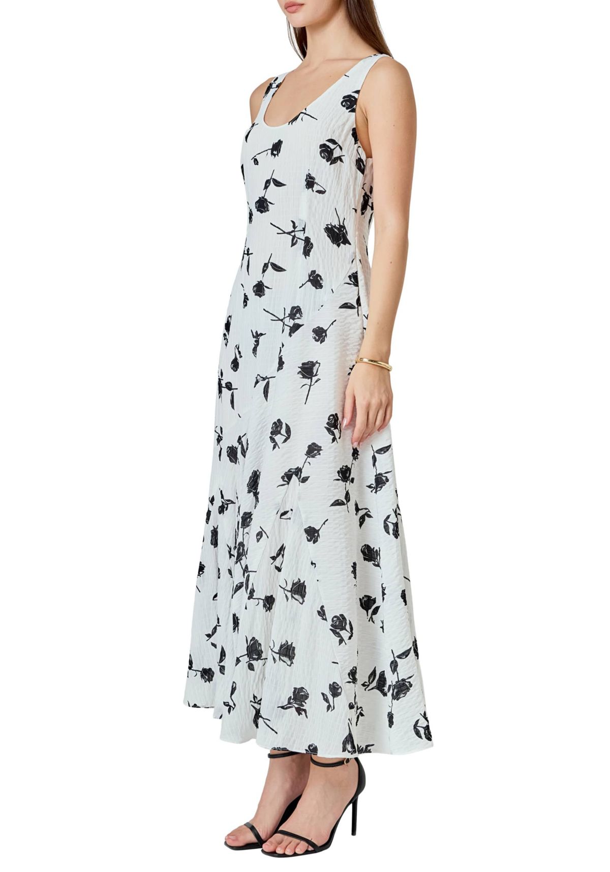 Floral Print Chiffon Maxi Dress