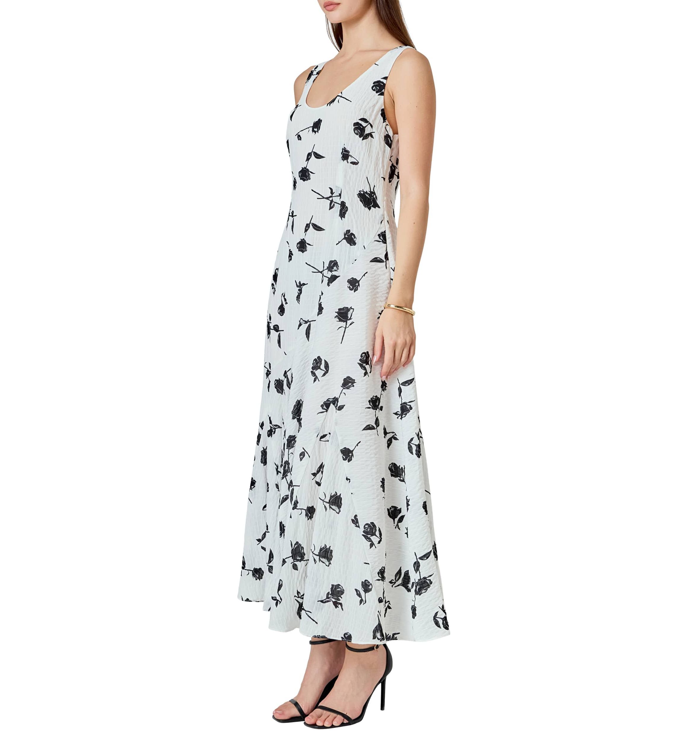 Floral Print Chiffon Maxi Dress
