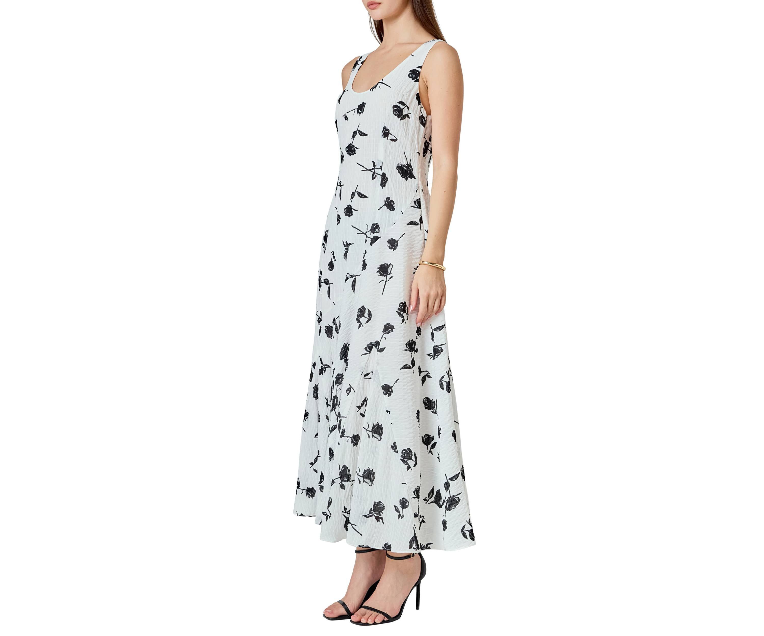 Floral Print Chiffon Maxi Dress