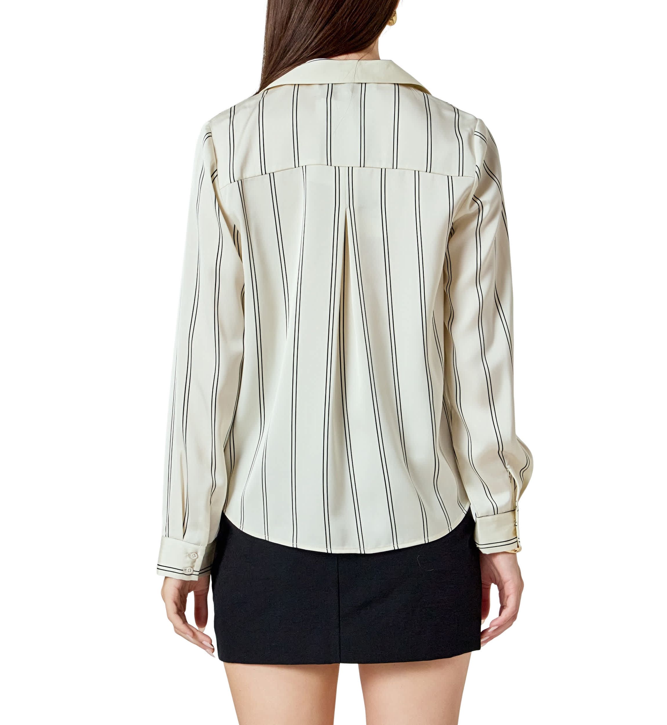 Striped Wrap Blouse