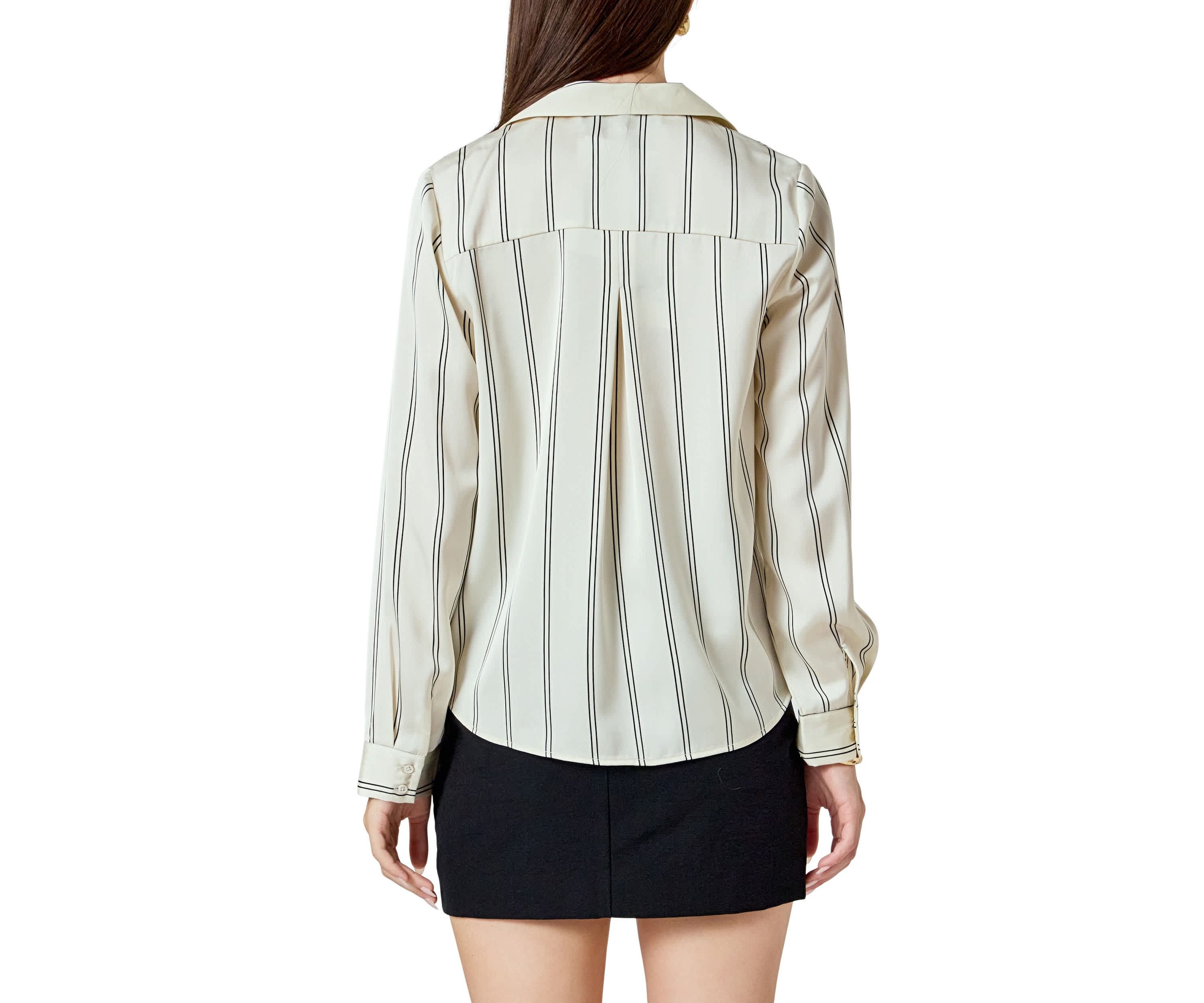Striped Wrap Blouse