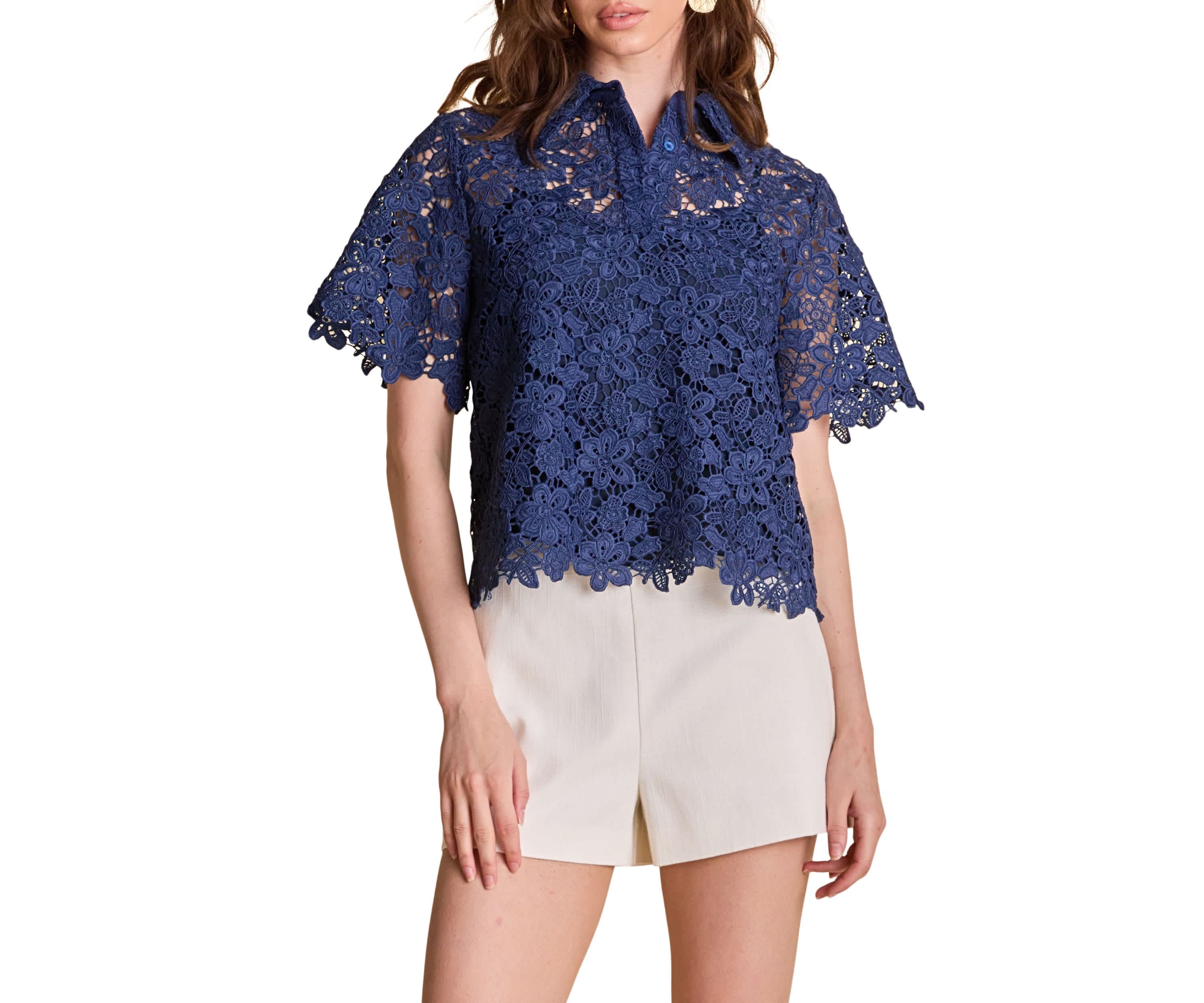 Lace Collared Top