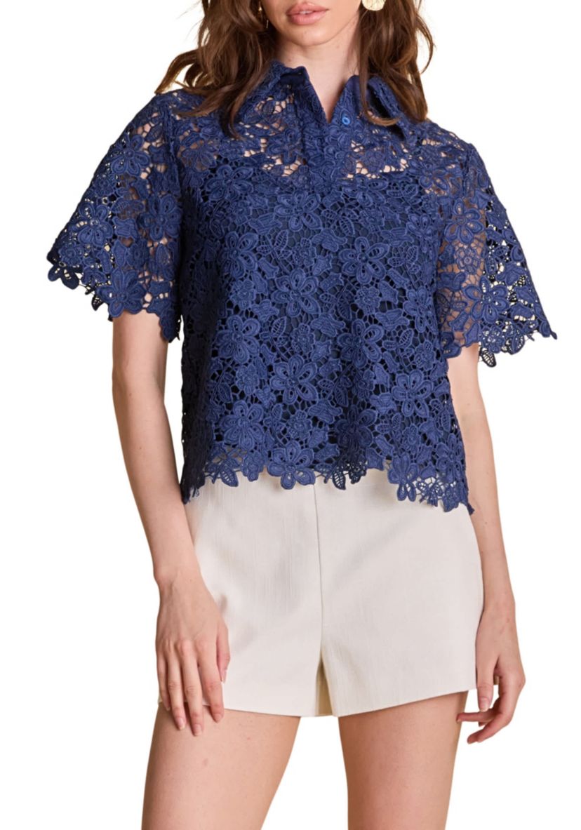 Lace Collared Top
