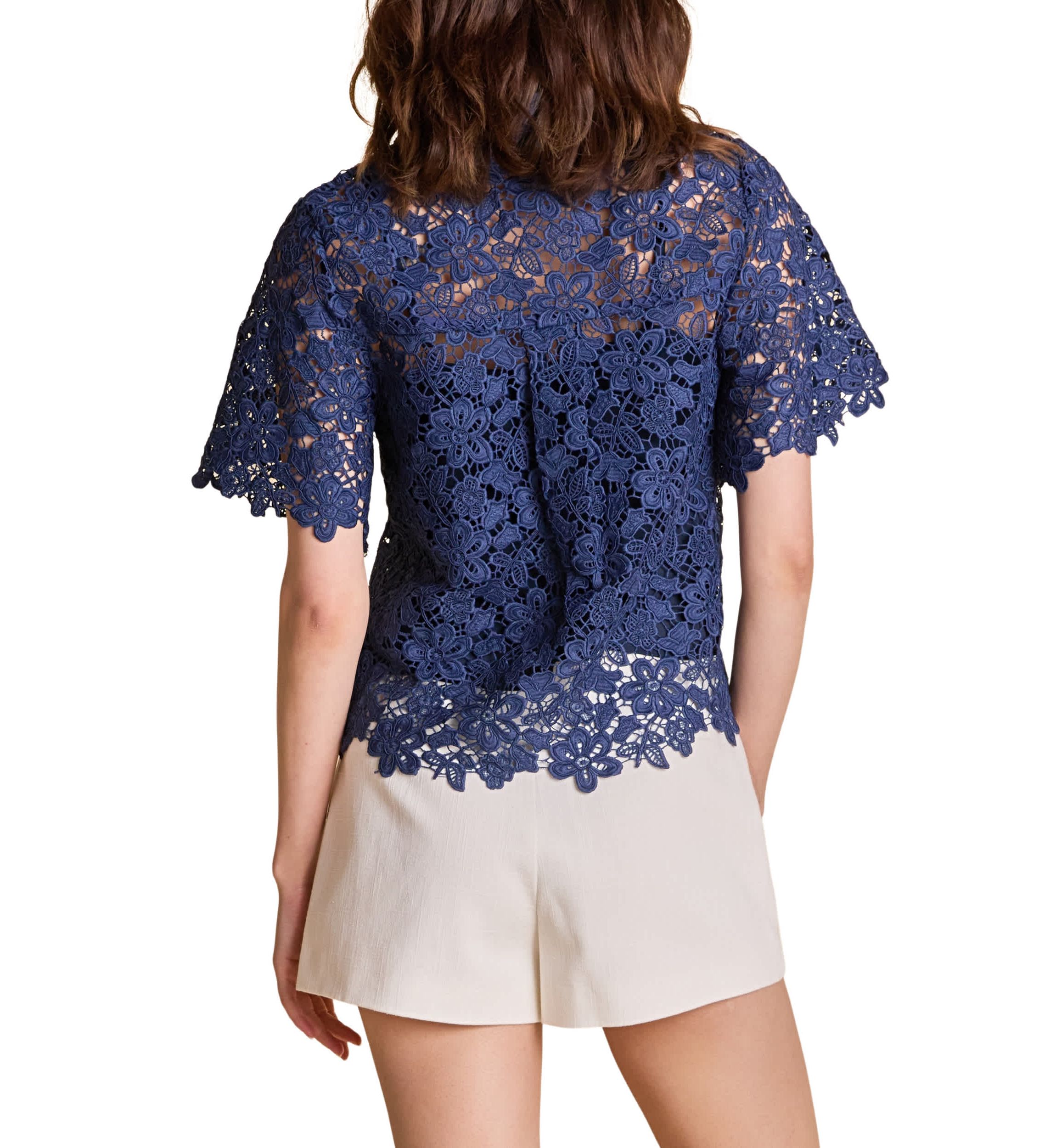 Lace Collared Top