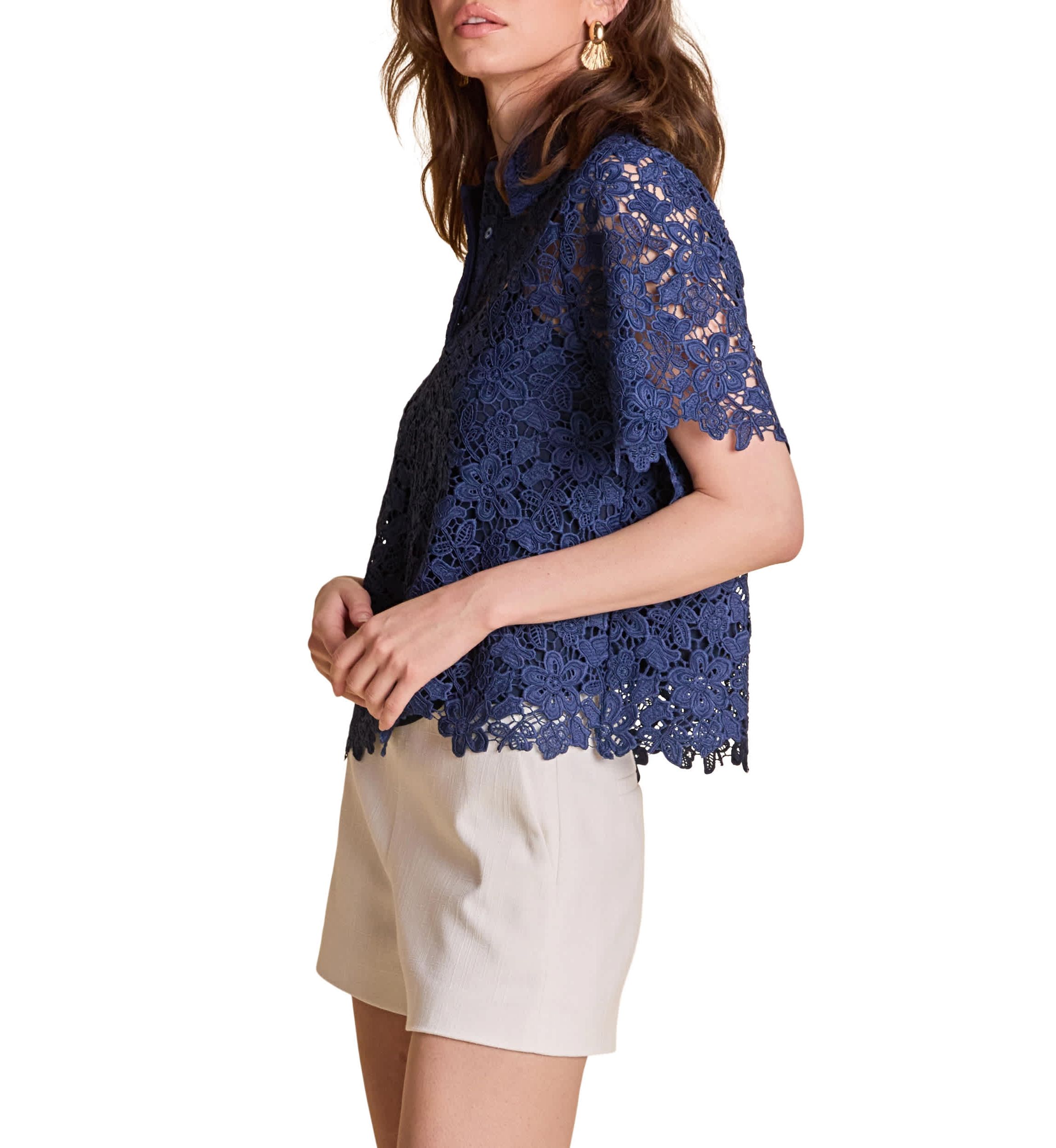 Lace Collared Top