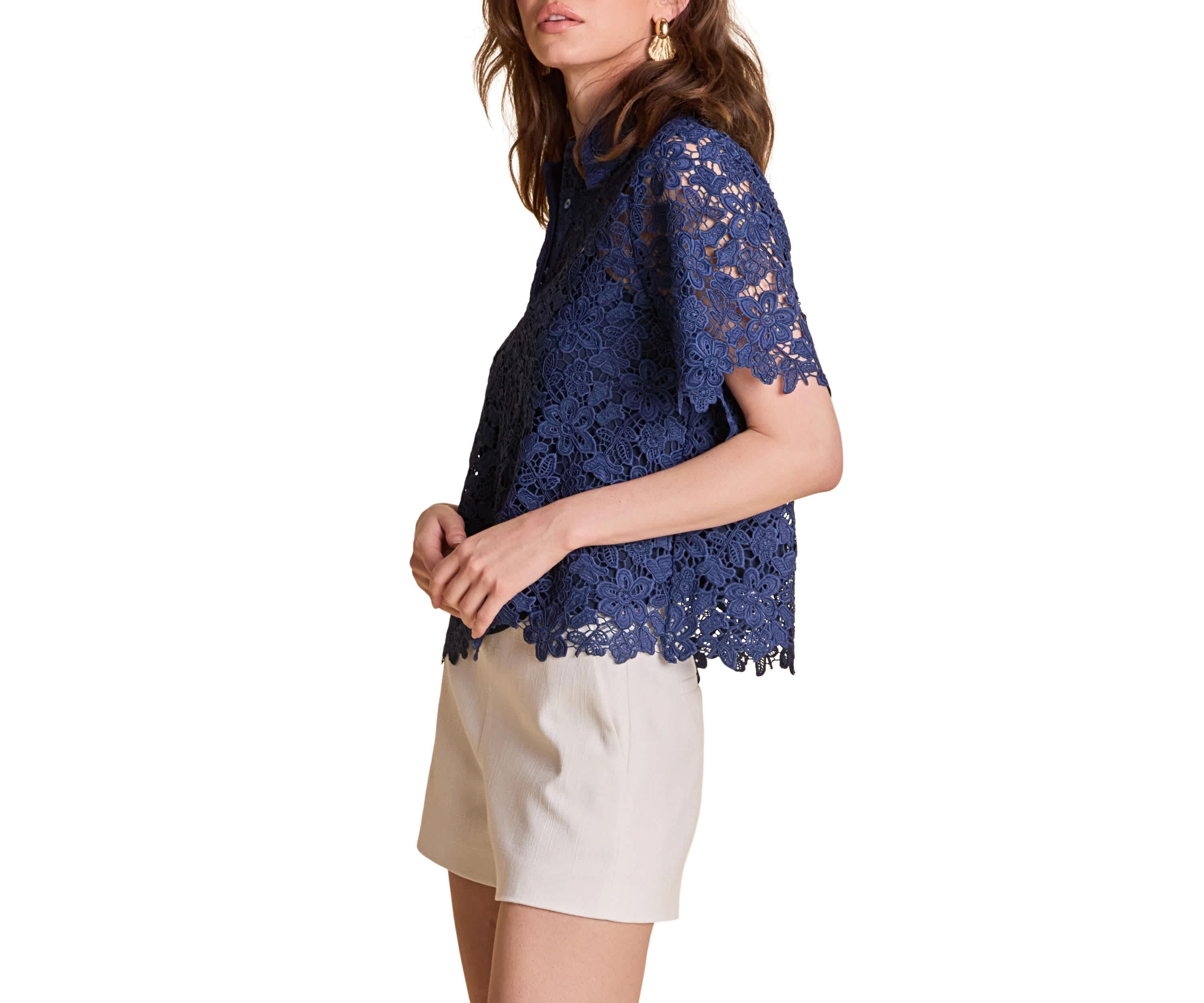 Lace Collared Top